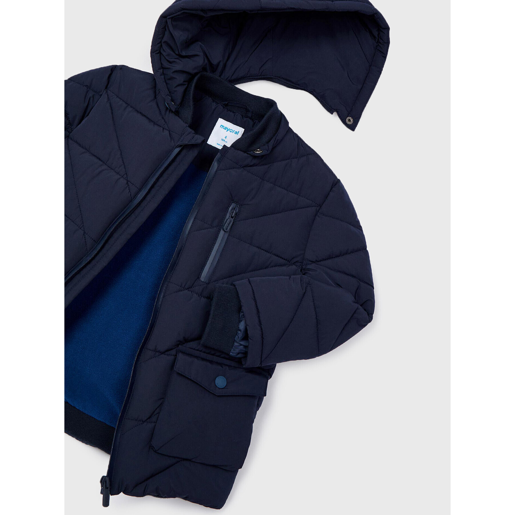 Mayoral Пухено яке 4461 Тъмносин Regular Fit - Pepit.bg