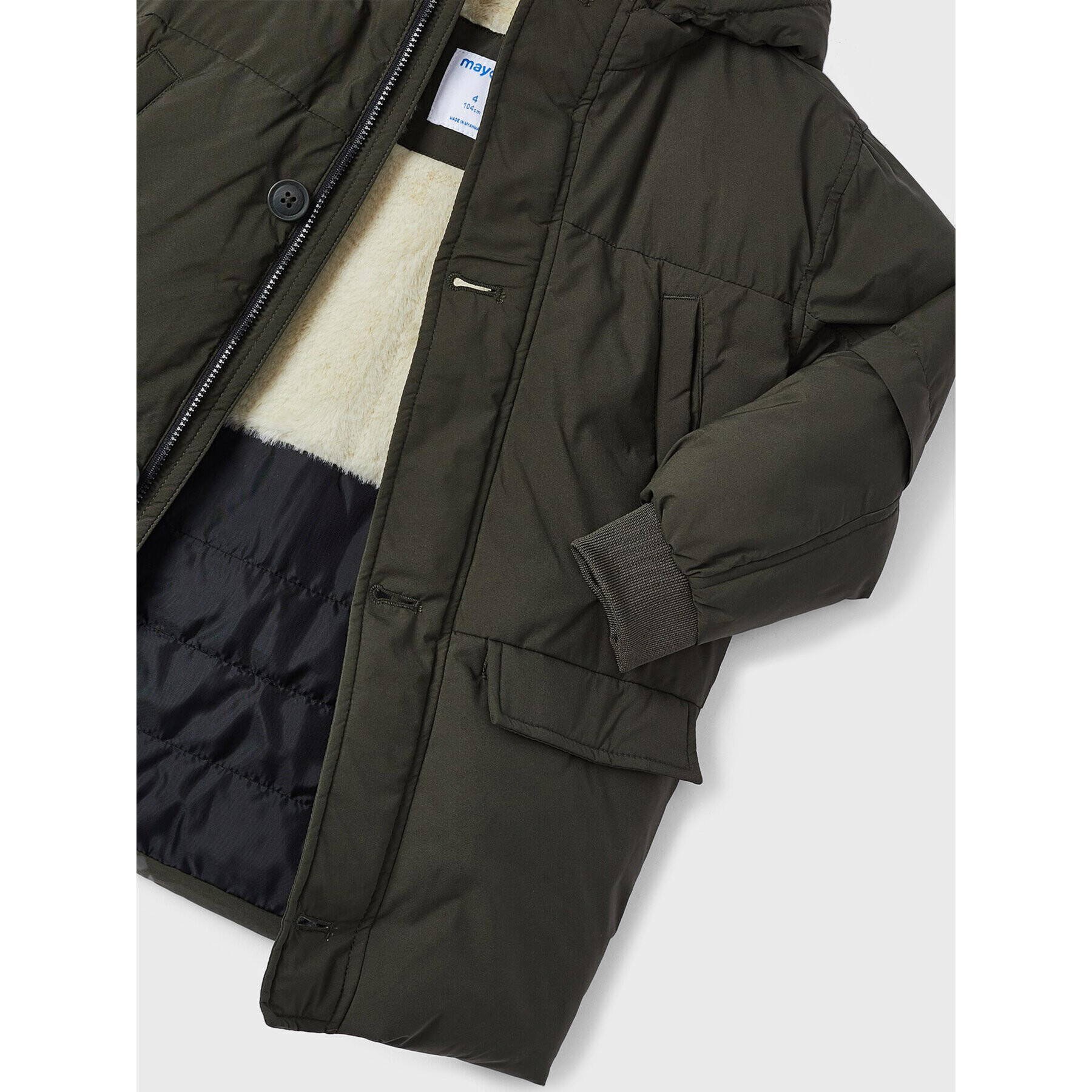 Mayoral Пухено яке 4462 Каки Regular Fit - Pepit.bg