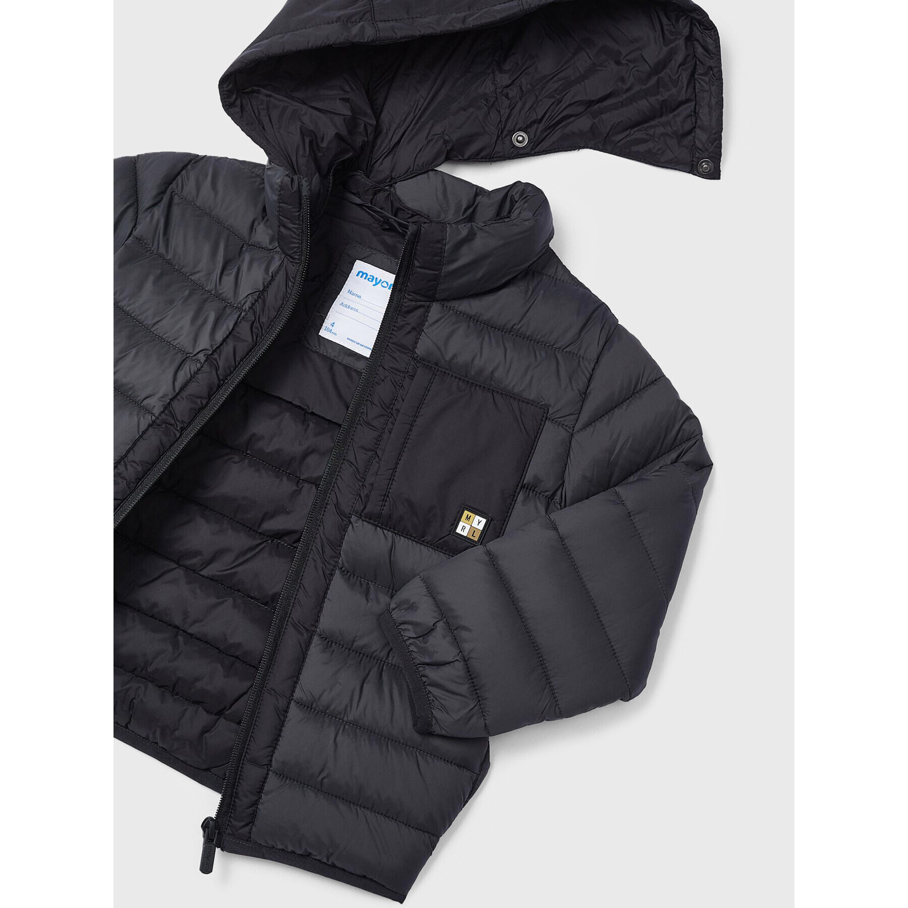 Mayoral Пухено яке 4465 Черен Regular Fit - Pepit.bg