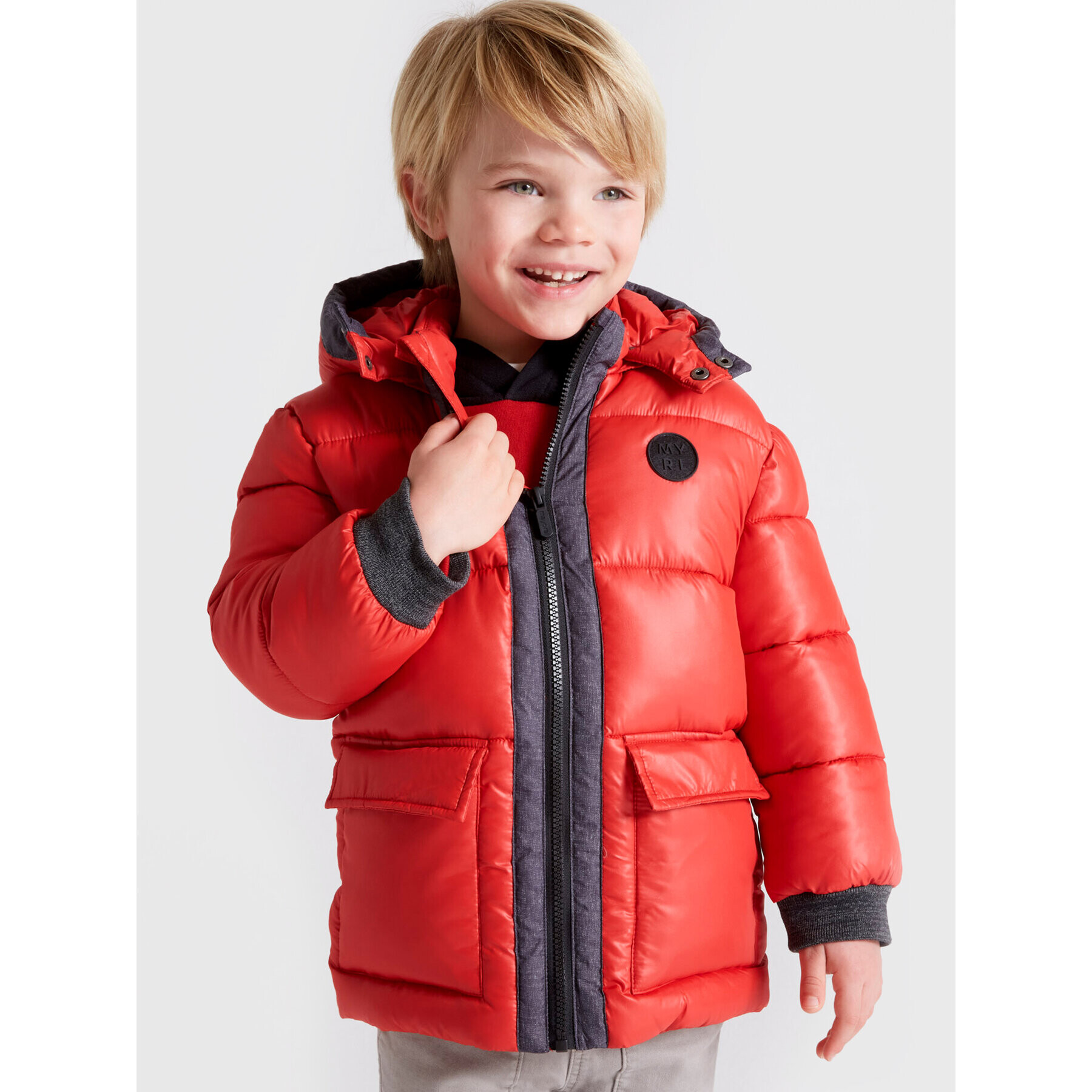 Mayoral Пухено яке 4466 Червен Regular Fit - Pepit.bg