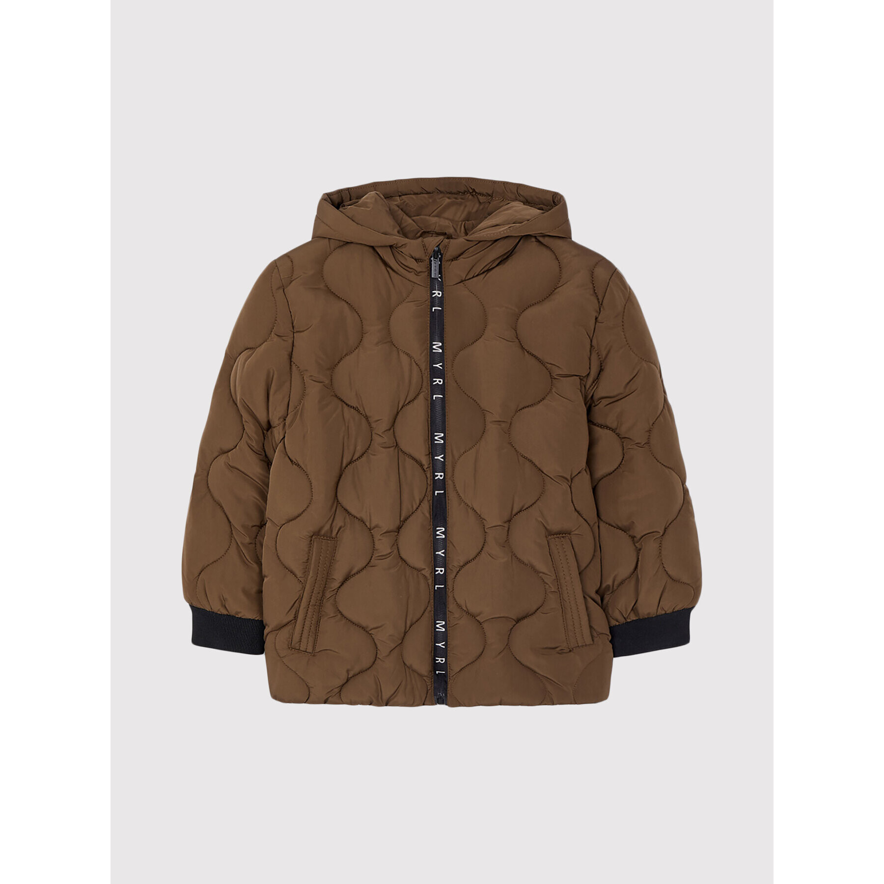 Mayoral Пухено яке 4468 Кафяв Regular Fit - Pepit.bg