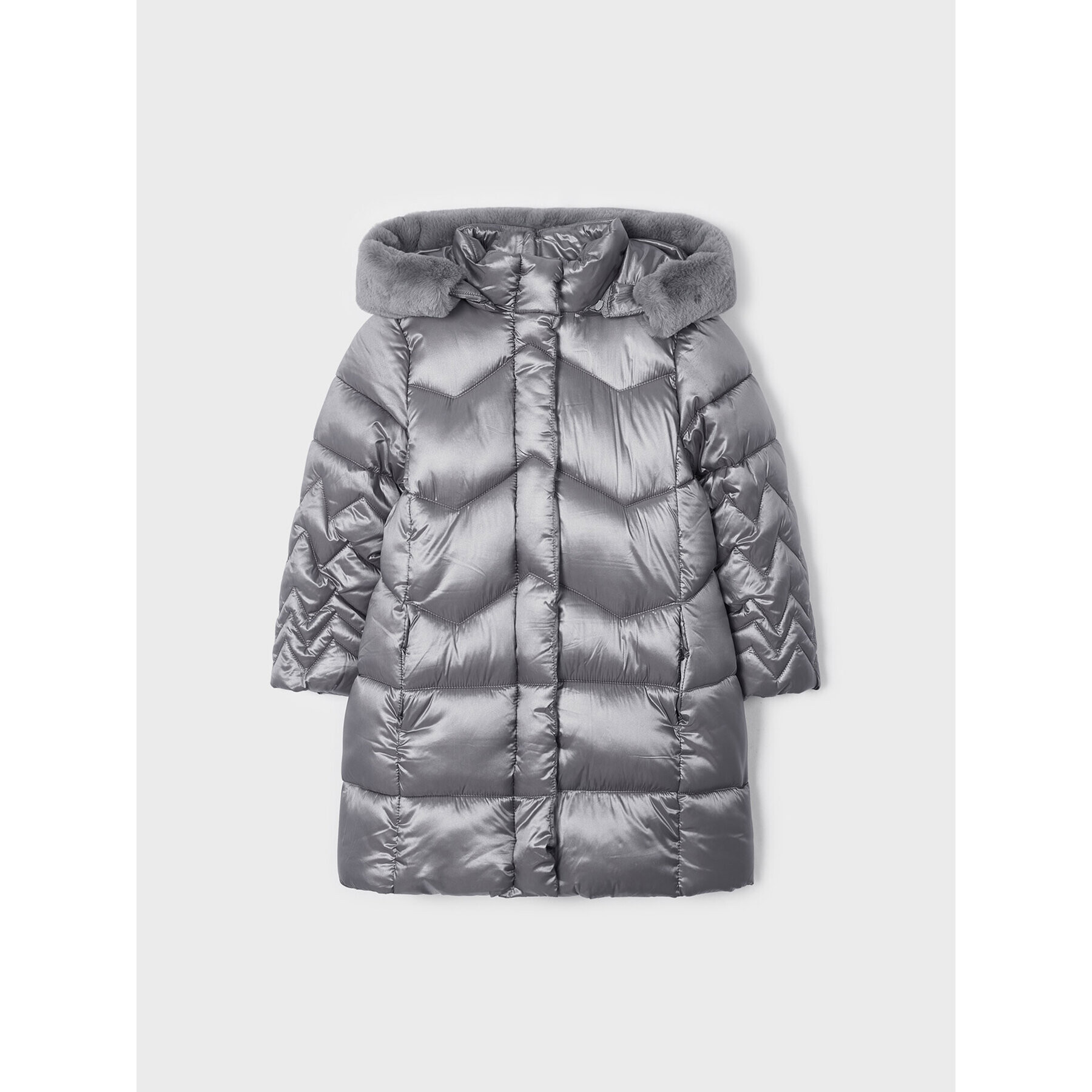 Mayoral Пухено яке 4488 Сив Regular Fit - Pepit.bg