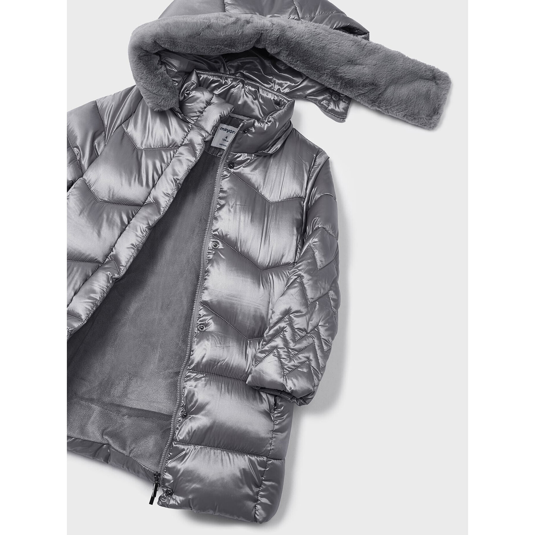 Mayoral Пухено яке 4488 Сив Regular Fit - Pepit.bg