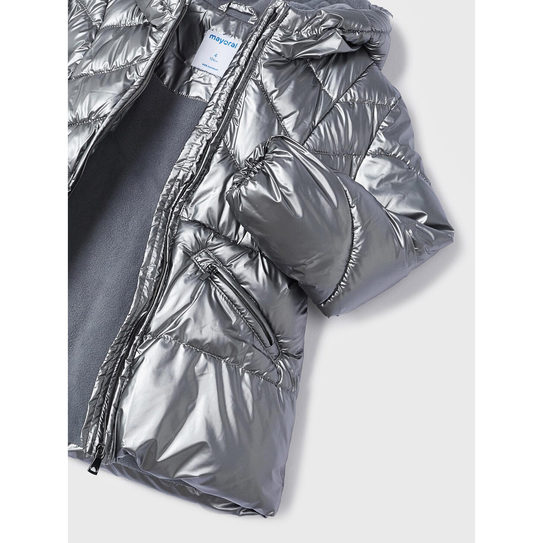 Mayoral Пухено яке 4491 Сребрист Regular Fit - Pepit.bg
