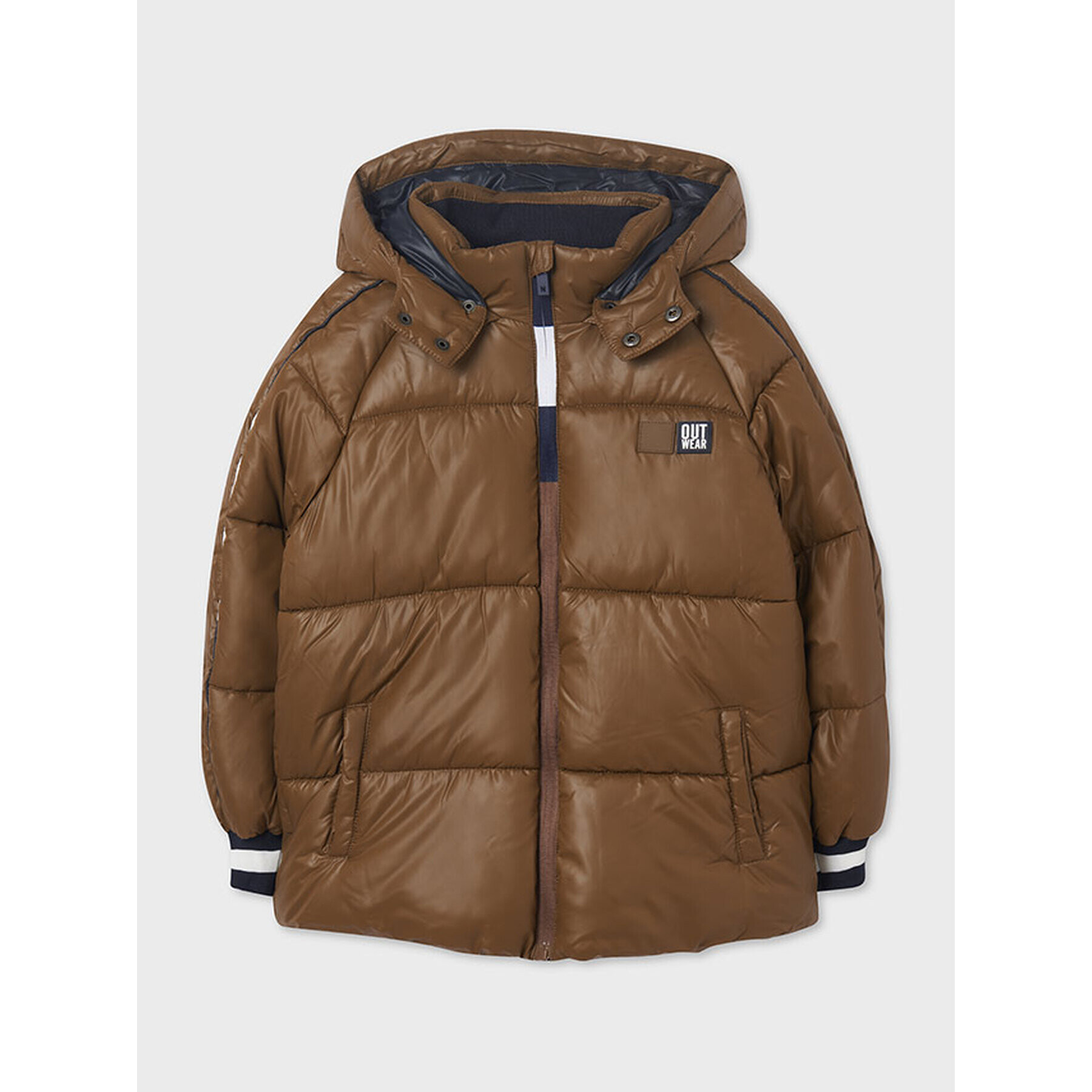 Mayoral Пухено яке 7416 Кафяв Regular Fit - Pepit.bg
