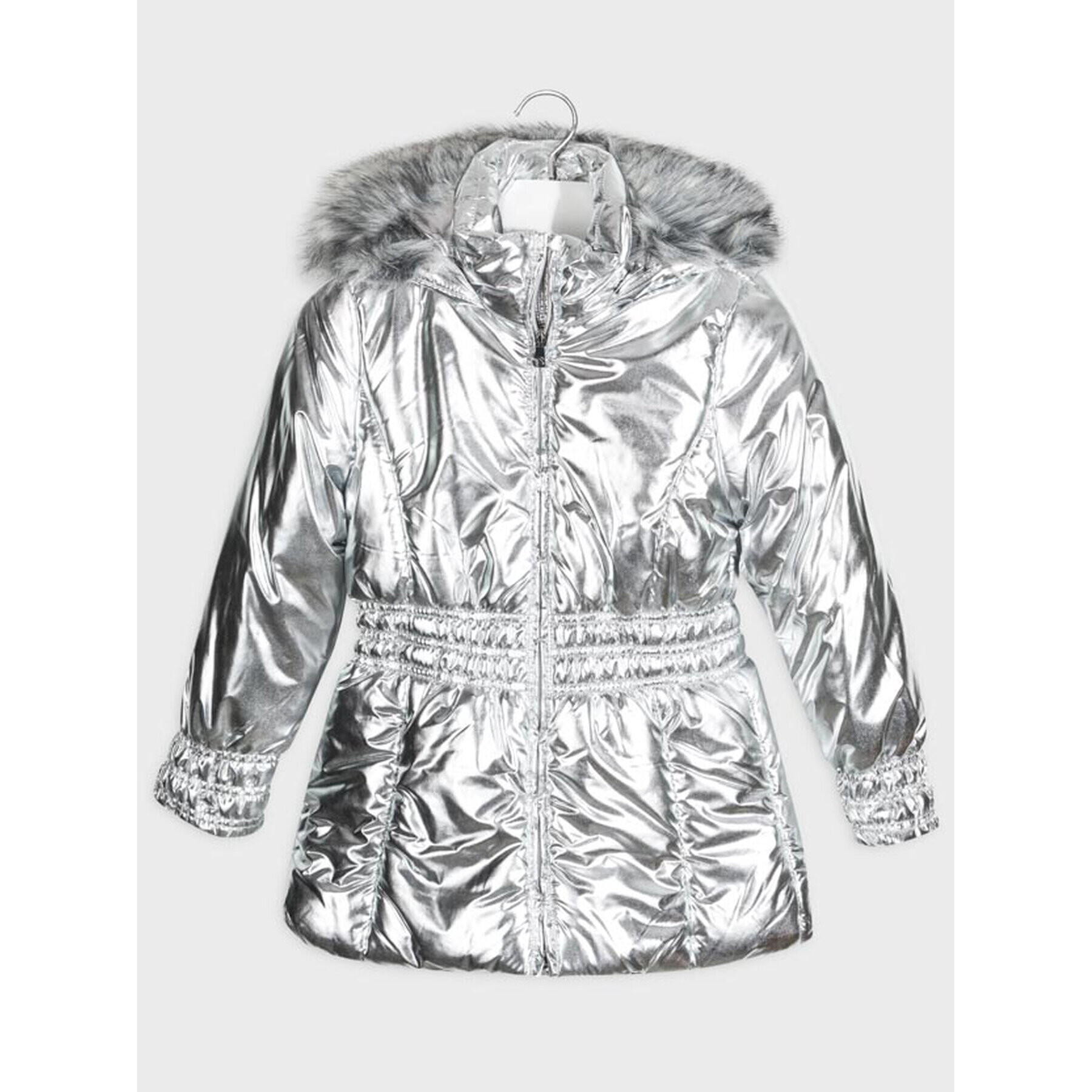 Mayoral Пухено яке 7416 Сребрист Regular Fit - Pepit.bg