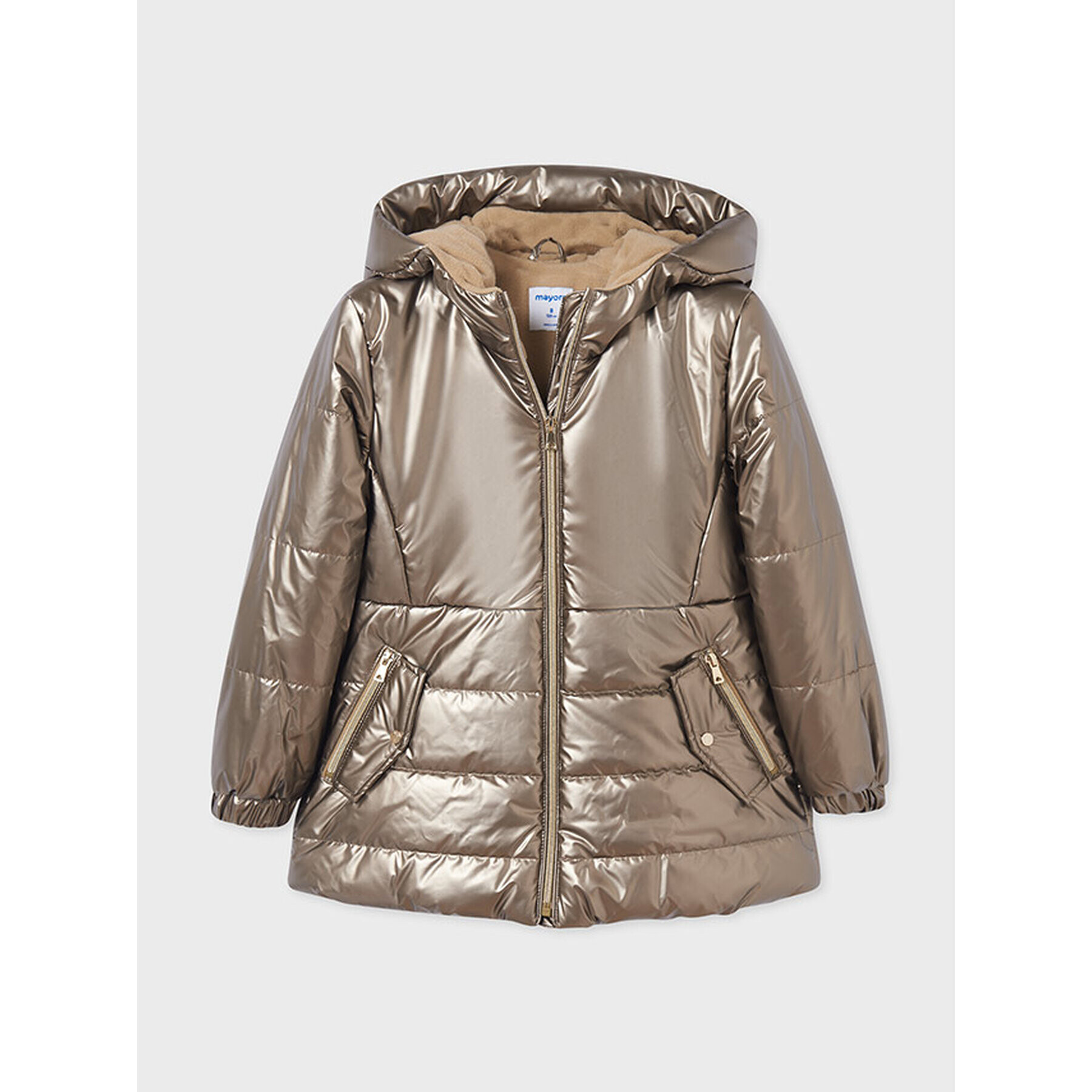 Mayoral Пухено яке 7437 Кафяв Regular Fit - Pepit.bg