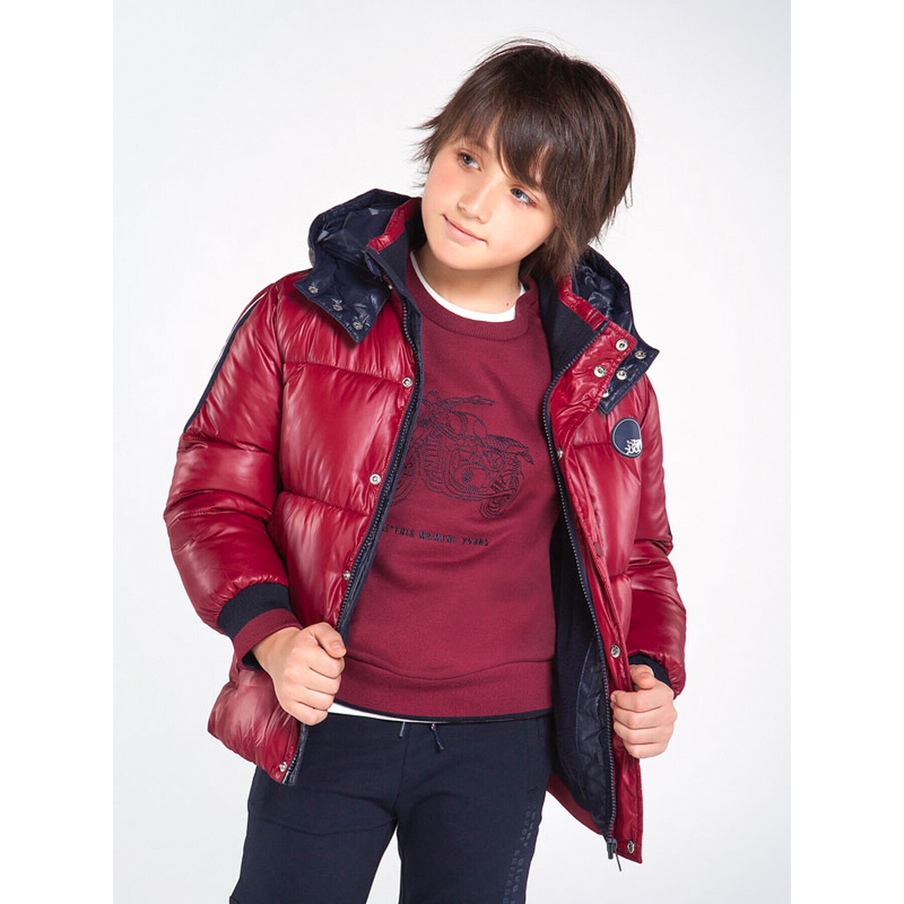 Mayoral Пухено яке 7467 Бордо Regular Fit - Pepit.bg