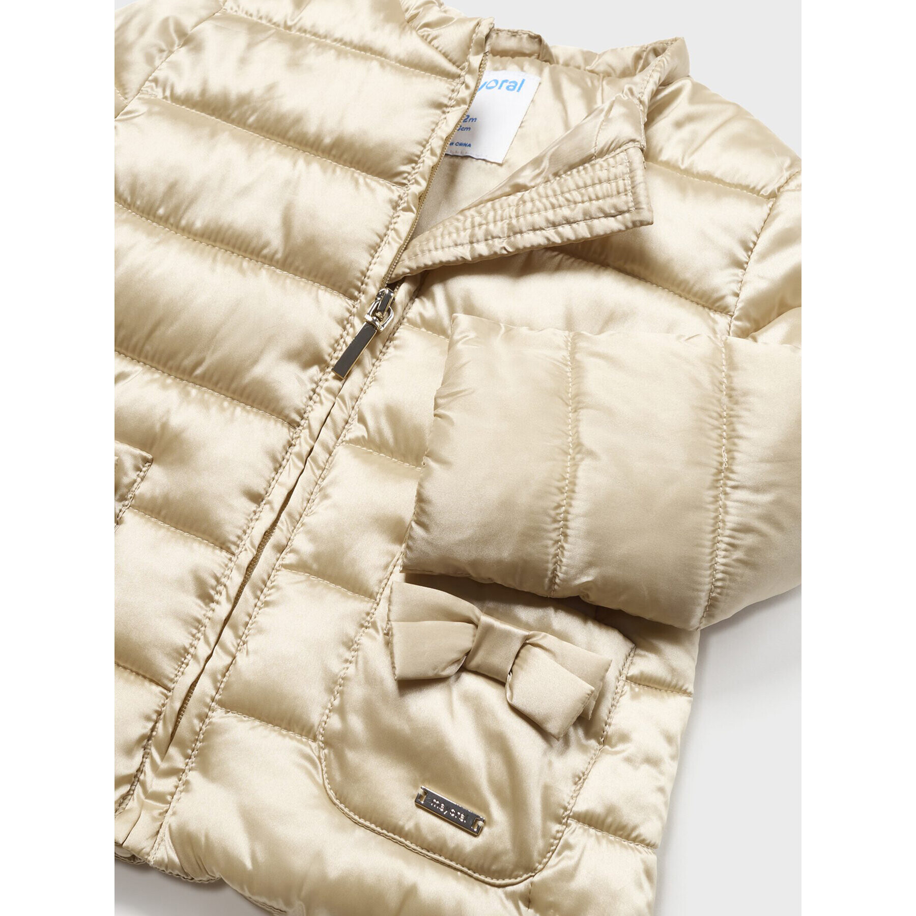 Mayoral Пухено яке 1411 Бежов Regular Fit - Pepit.bg