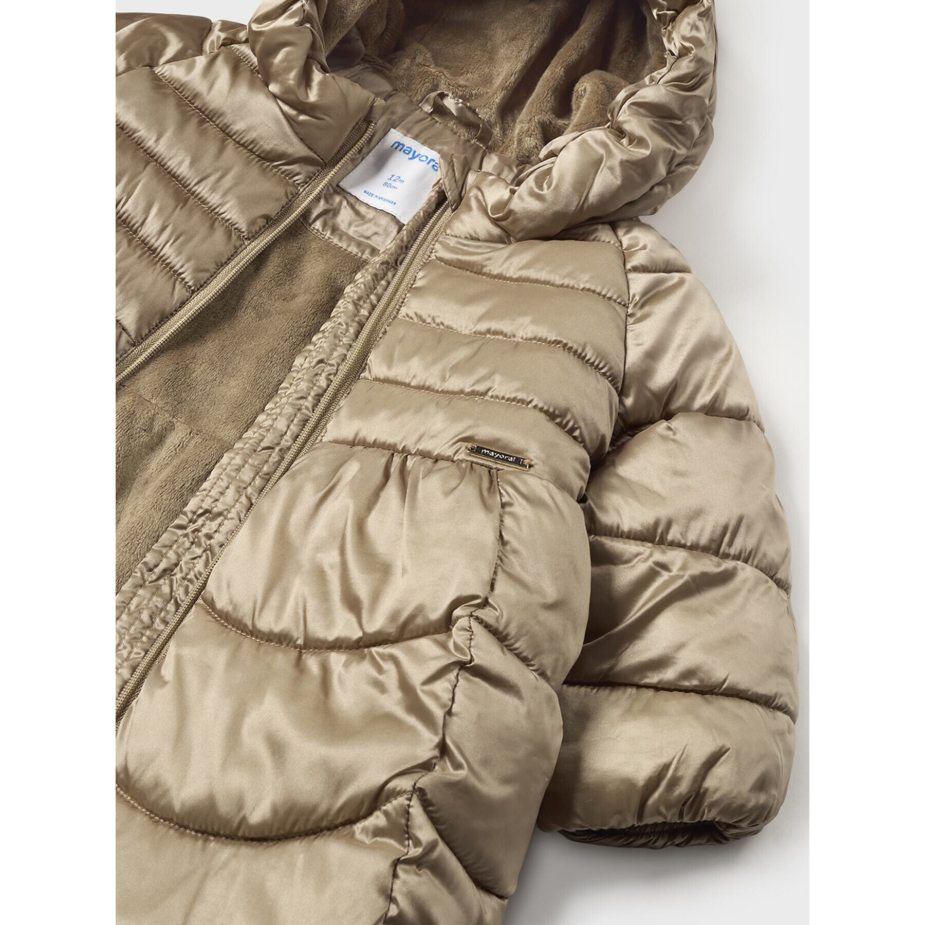 Mayoral Пухено яке 2.425 Кафяв Regular Fit - Pepit.bg
