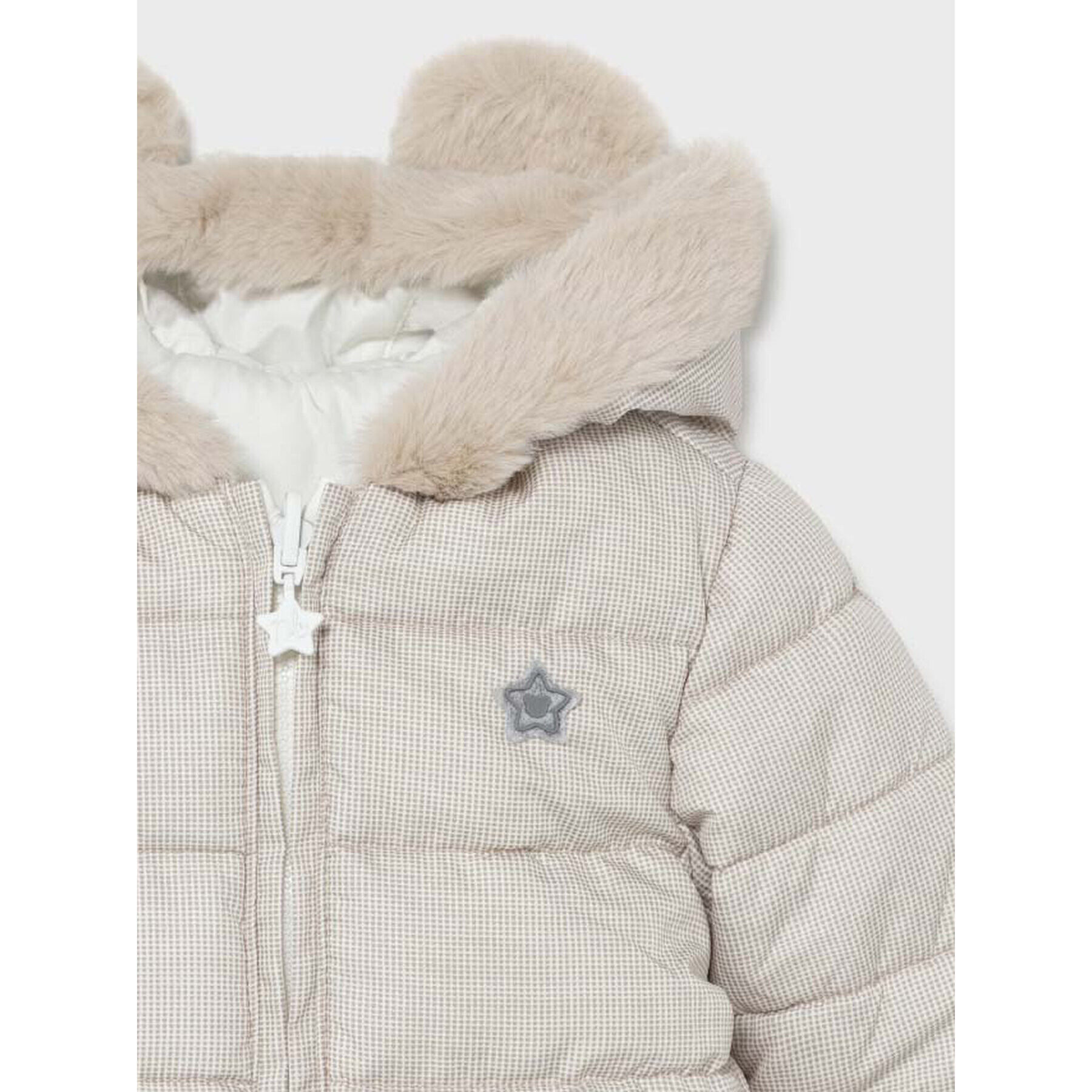 Mayoral Пухено яке 2496 Бежов Regular Fit - Pepit.bg