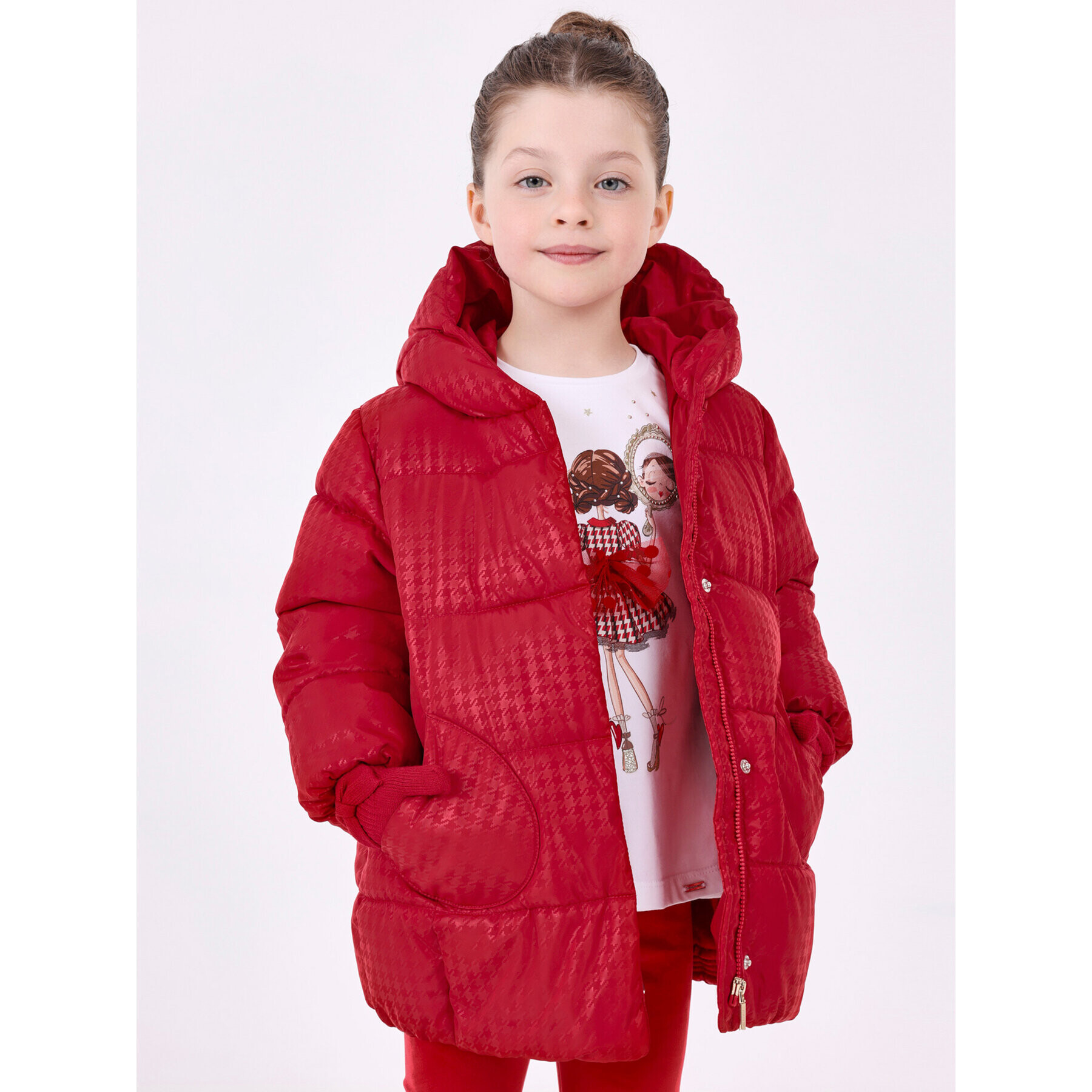 Mayoral Пухено яке 4.412 Червен Regular Fit - Pepit.bg