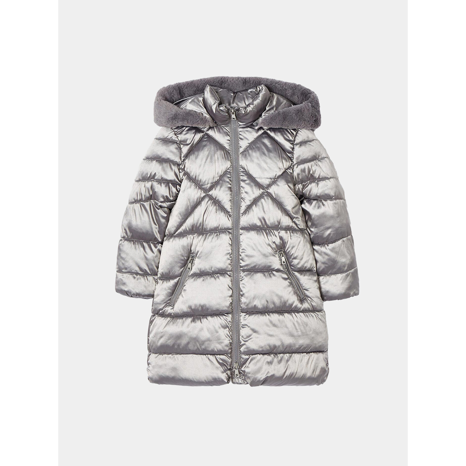 Mayoral Пухено яке 4.415 Сив Regular Fit - Pepit.bg
