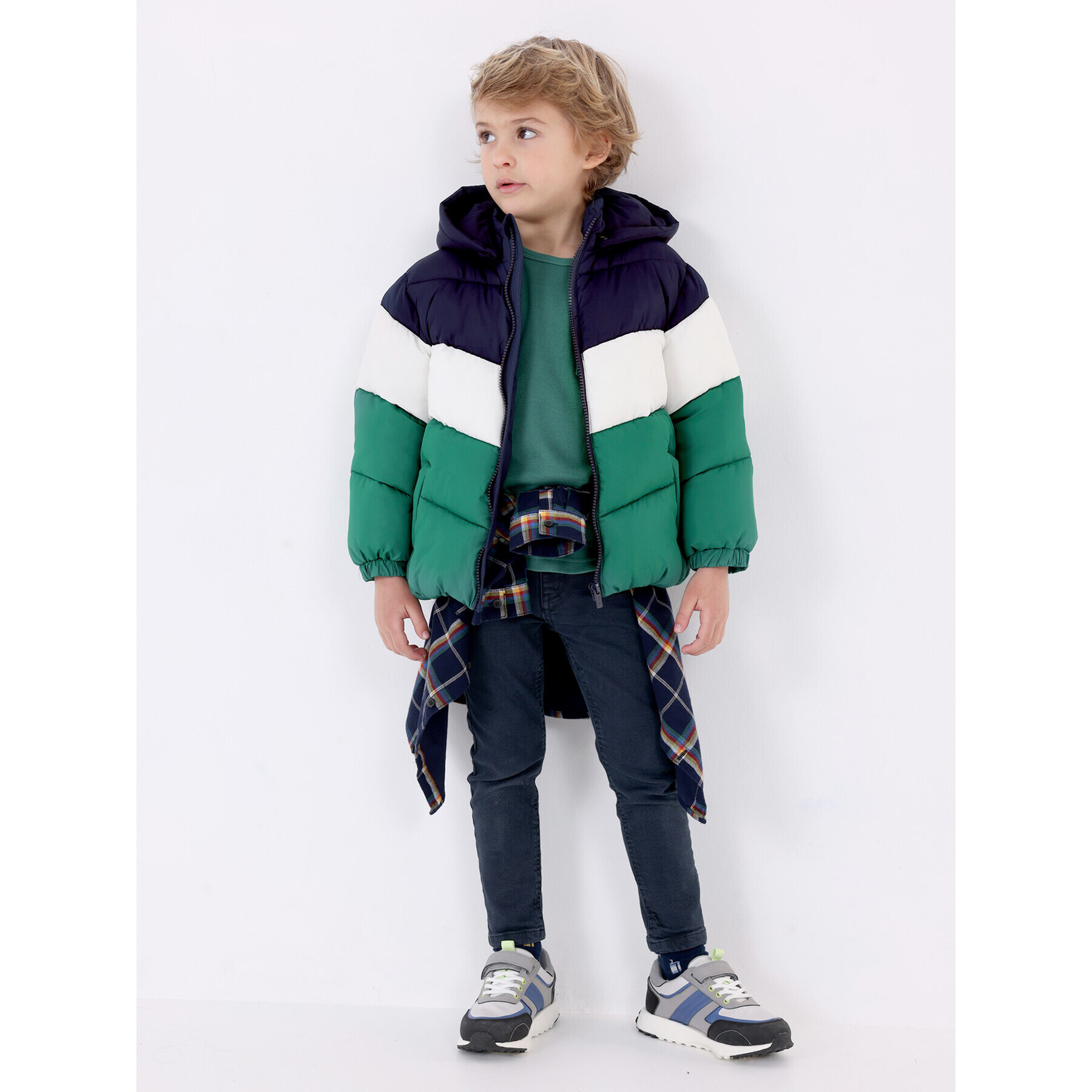 Mayoral Пухено яке 4.435 Зелен Regular Fit - Pepit.bg