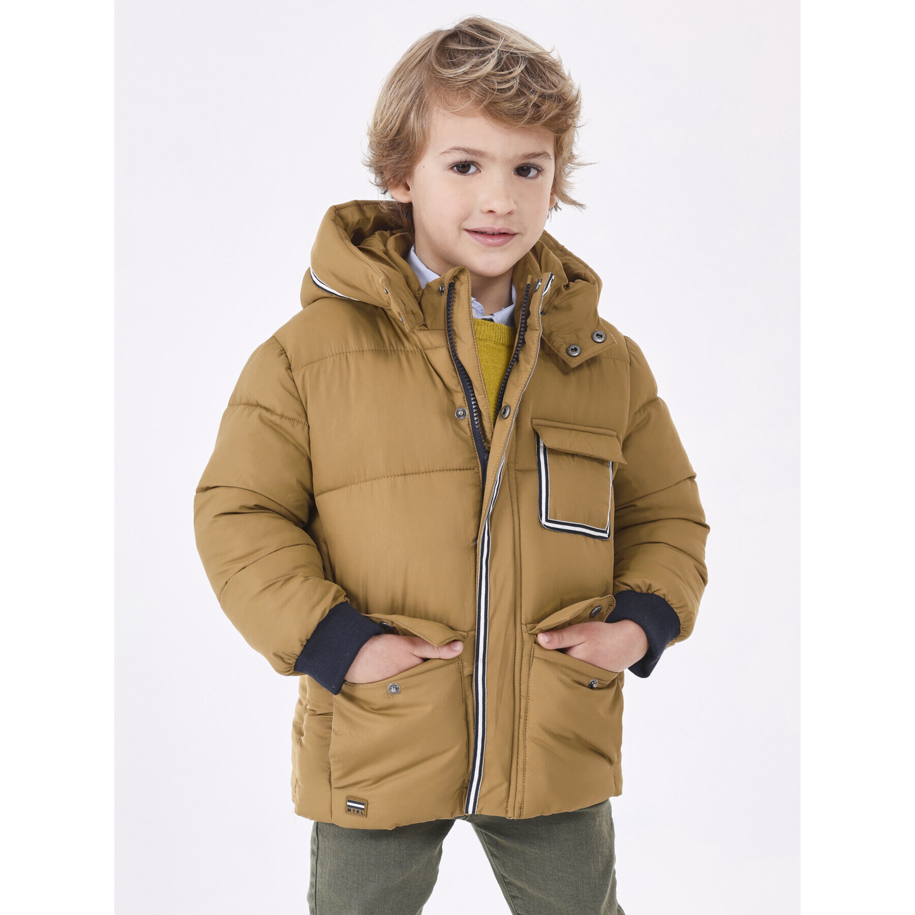 Mayoral Пухено яке 4.438 Кафяв Regular Fit - Pepit.bg