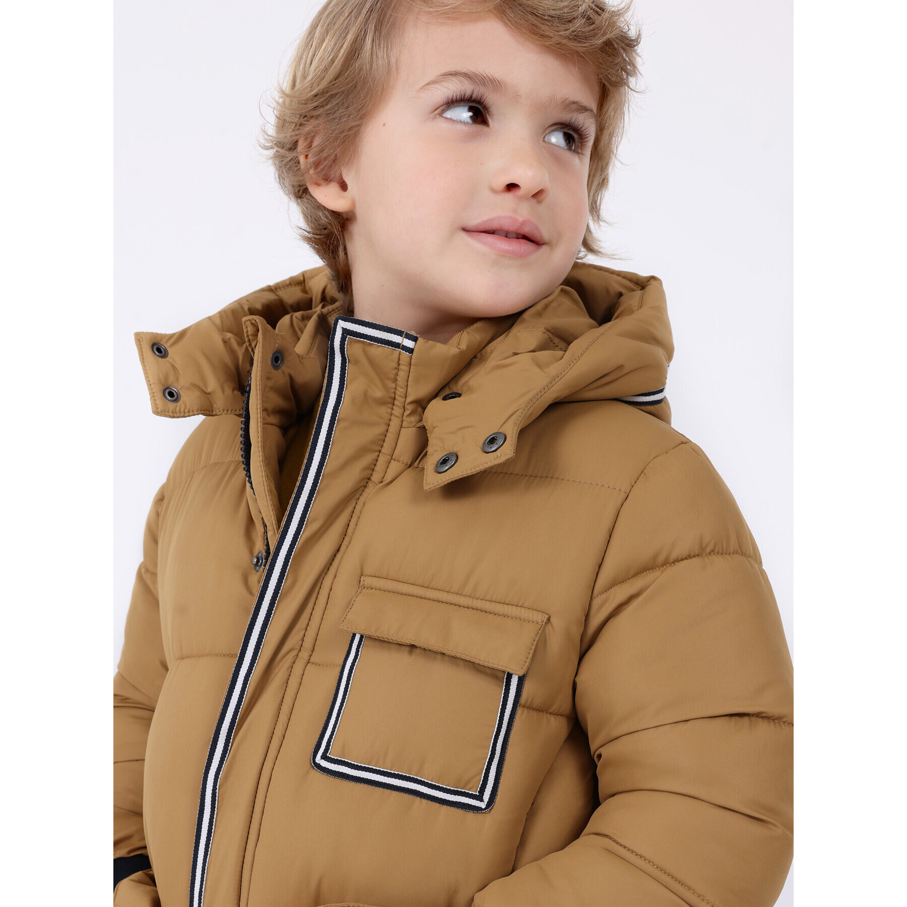 Mayoral Пухено яке 4.438 Кафяв Regular Fit - Pepit.bg