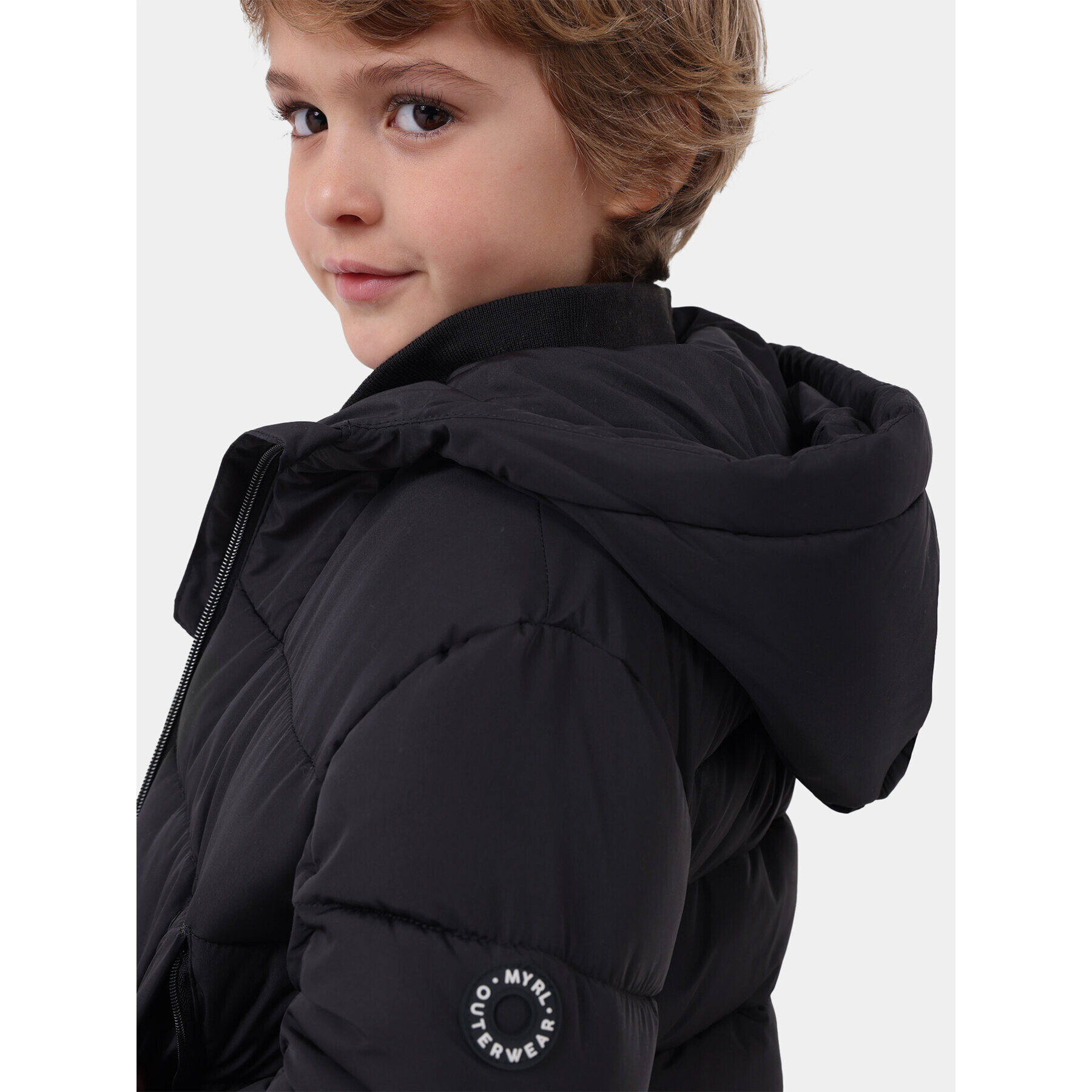 Mayoral Пухено яке 4.440 Черен Regular Fit - Pepit.bg