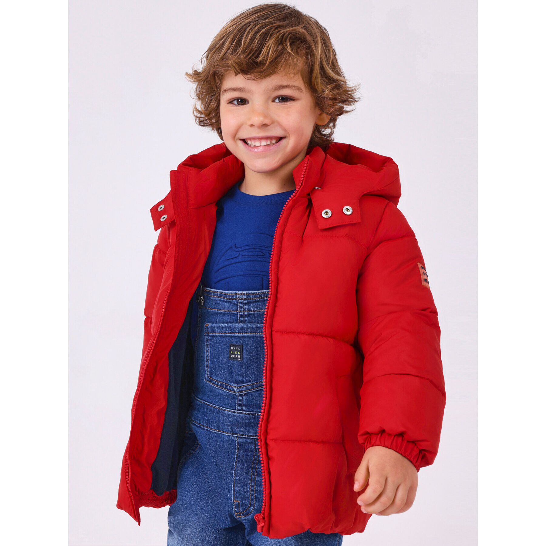 Mayoral Пухено яке 412 Червен Regular Fit - Pepit.bg
