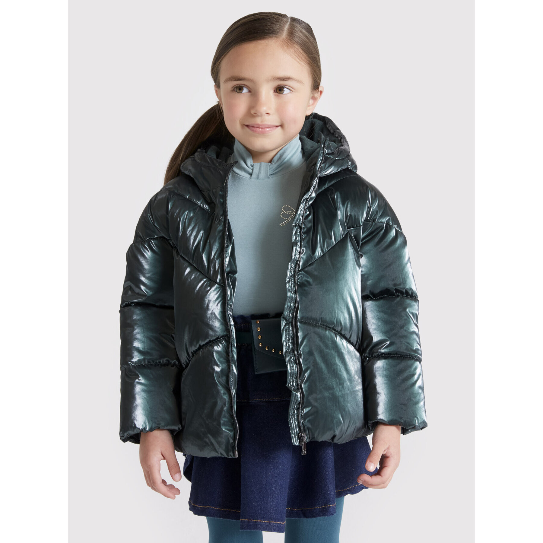 Mayoral Пухено яке 4487 Зелен Regular Fit - Pepit.bg