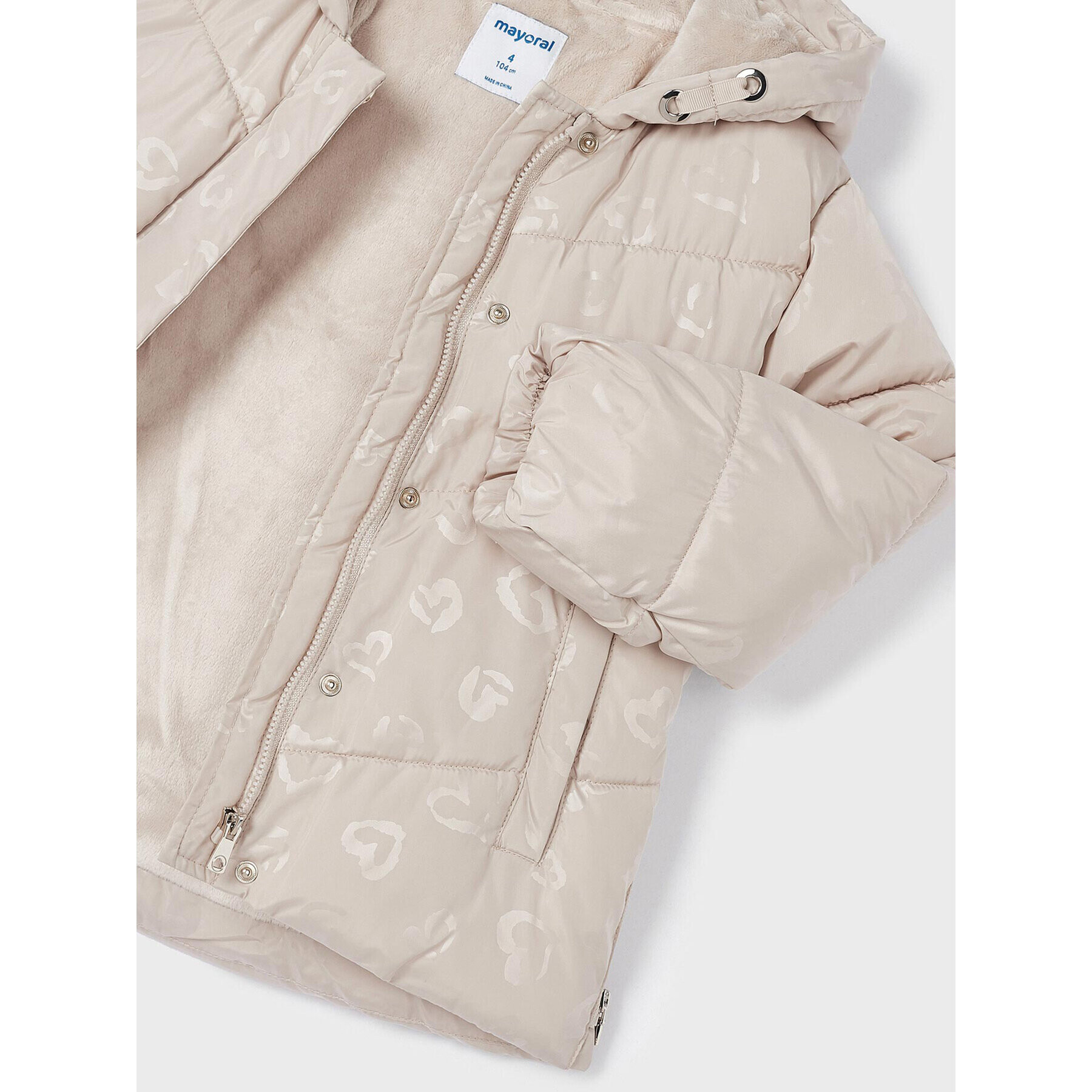 Mayoral Пухено яке 4494 Бежов Regular Fit - Pepit.bg