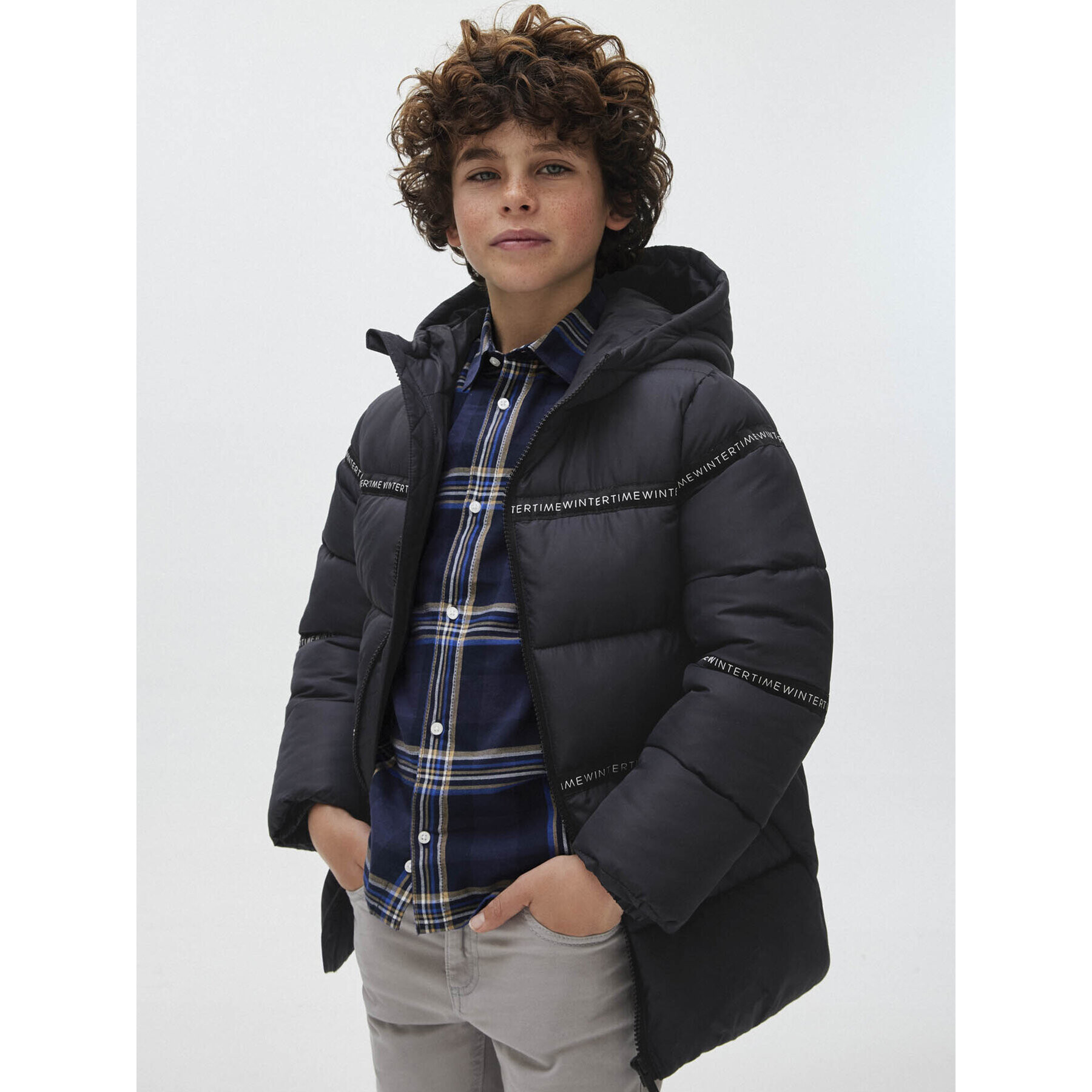 Mayoral Пухено яке 7.432 Черен Regular Fit - Pepit.bg