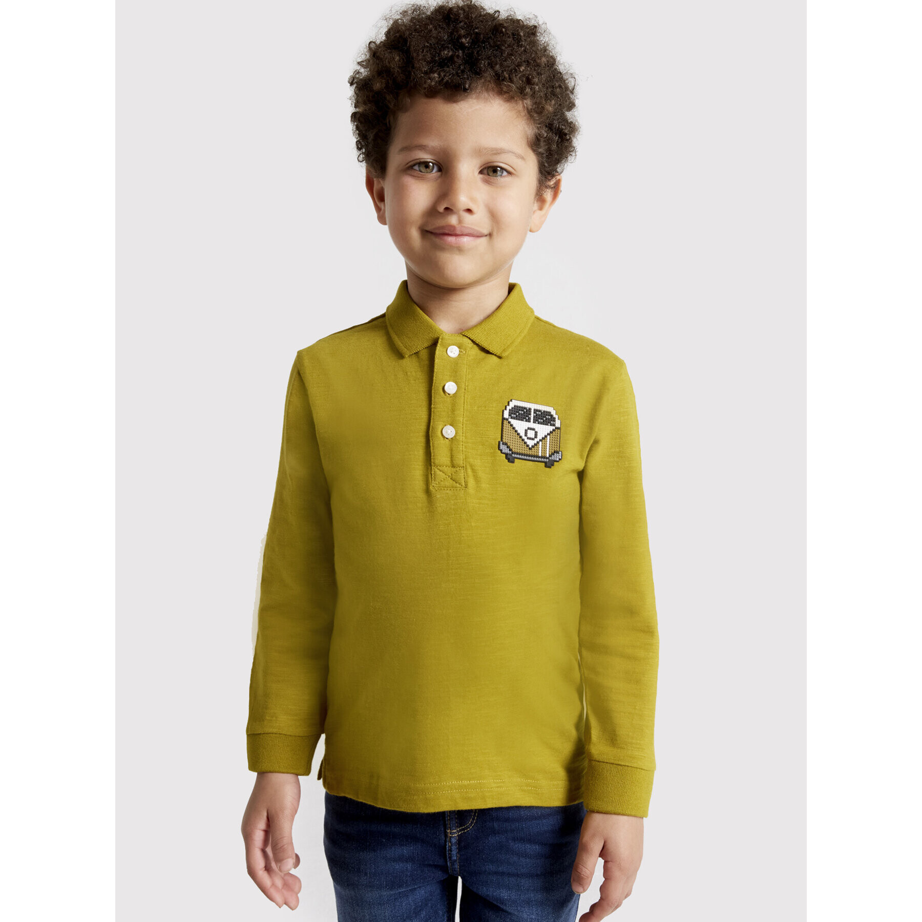 Mayoral Тениска с яка и копчета 4177 Зелен Regular Fit - Pepit.bg