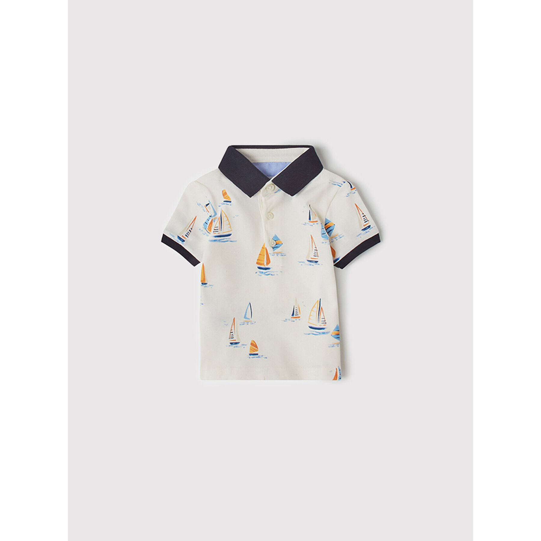 Mayoral Тениска с яка и копчета 1106 Бежов Regular Fit - Pepit.bg