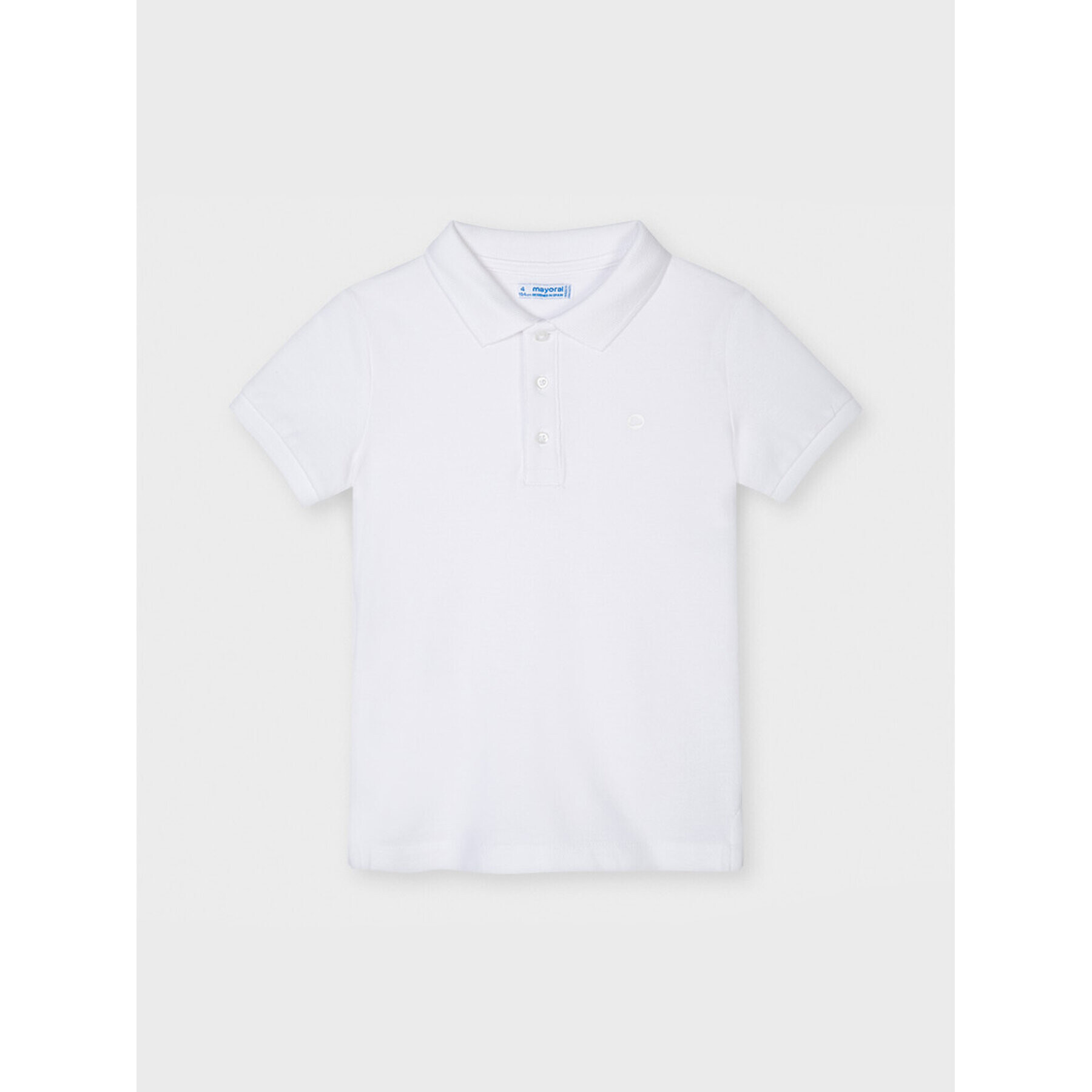 Mayoral Тениска с яка и копчета 150 Бял Regular Fit - Pepit.bg