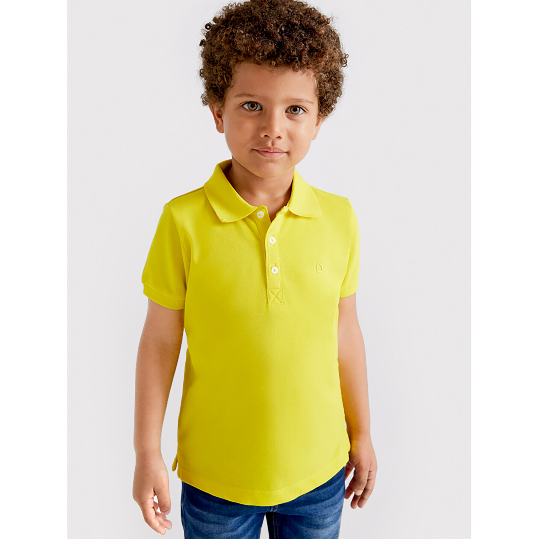 Mayoral Тениска с яка и копчета 150 Жълт Regular Fit - Pepit.bg