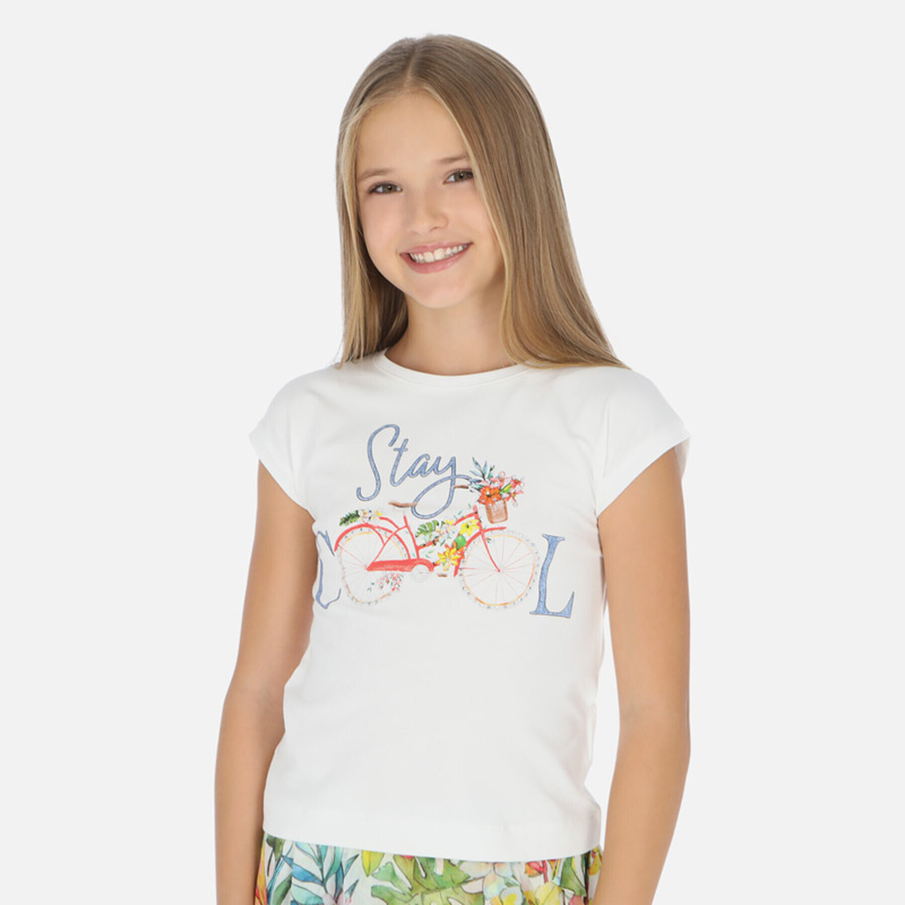 Mayoral Тишърт 6015 Бял Regular Fit - Pepit.bg