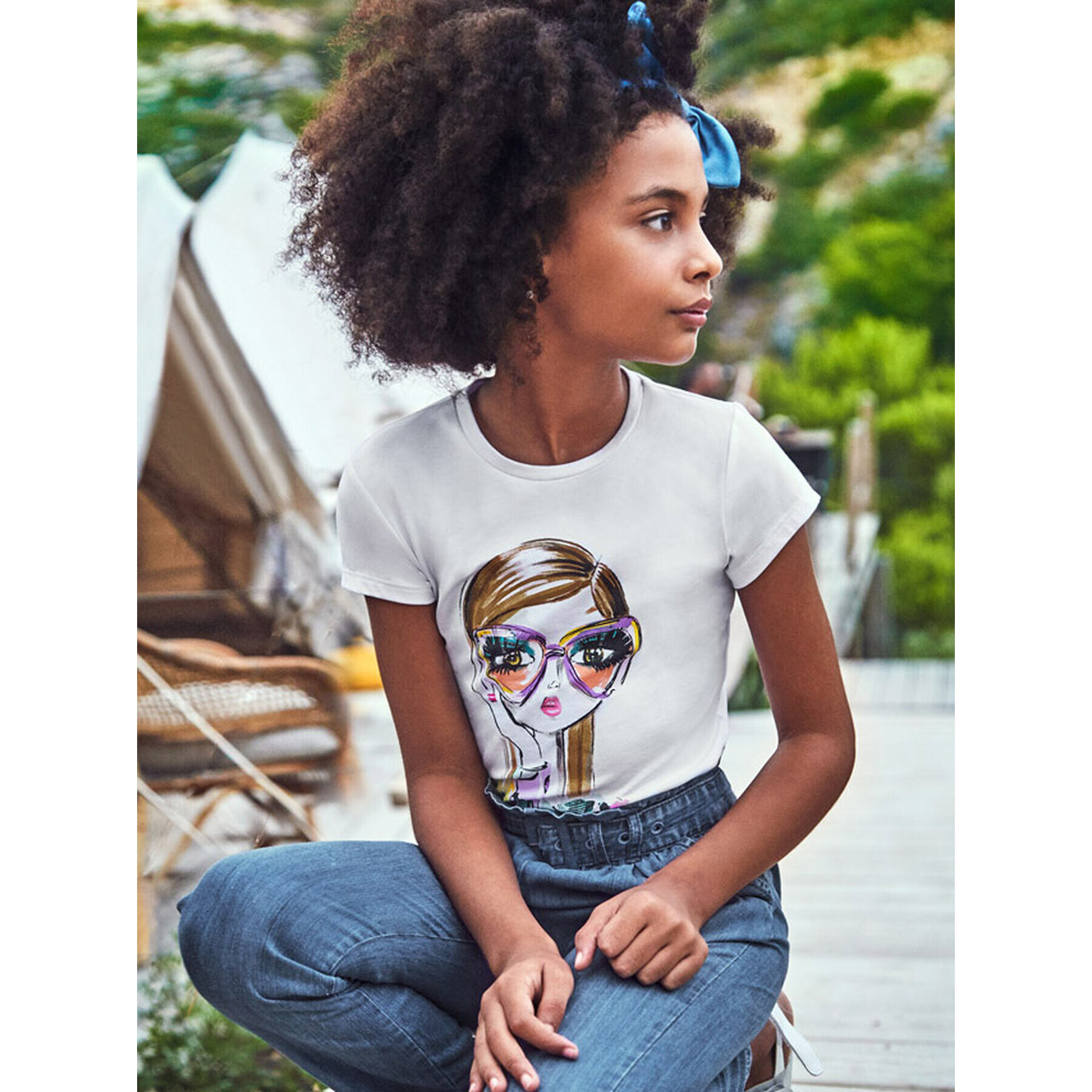 Mayoral Тишърт 6037 Бял Regular Fit - Pepit.bg