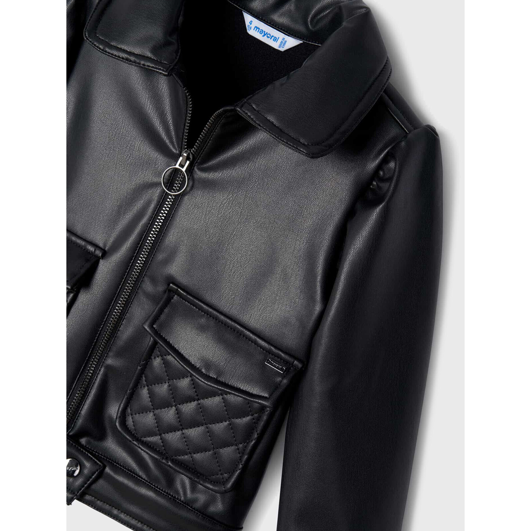 Mayoral Яке от имитация на кожа 4481 Черен Regular Fit - Pepit.bg