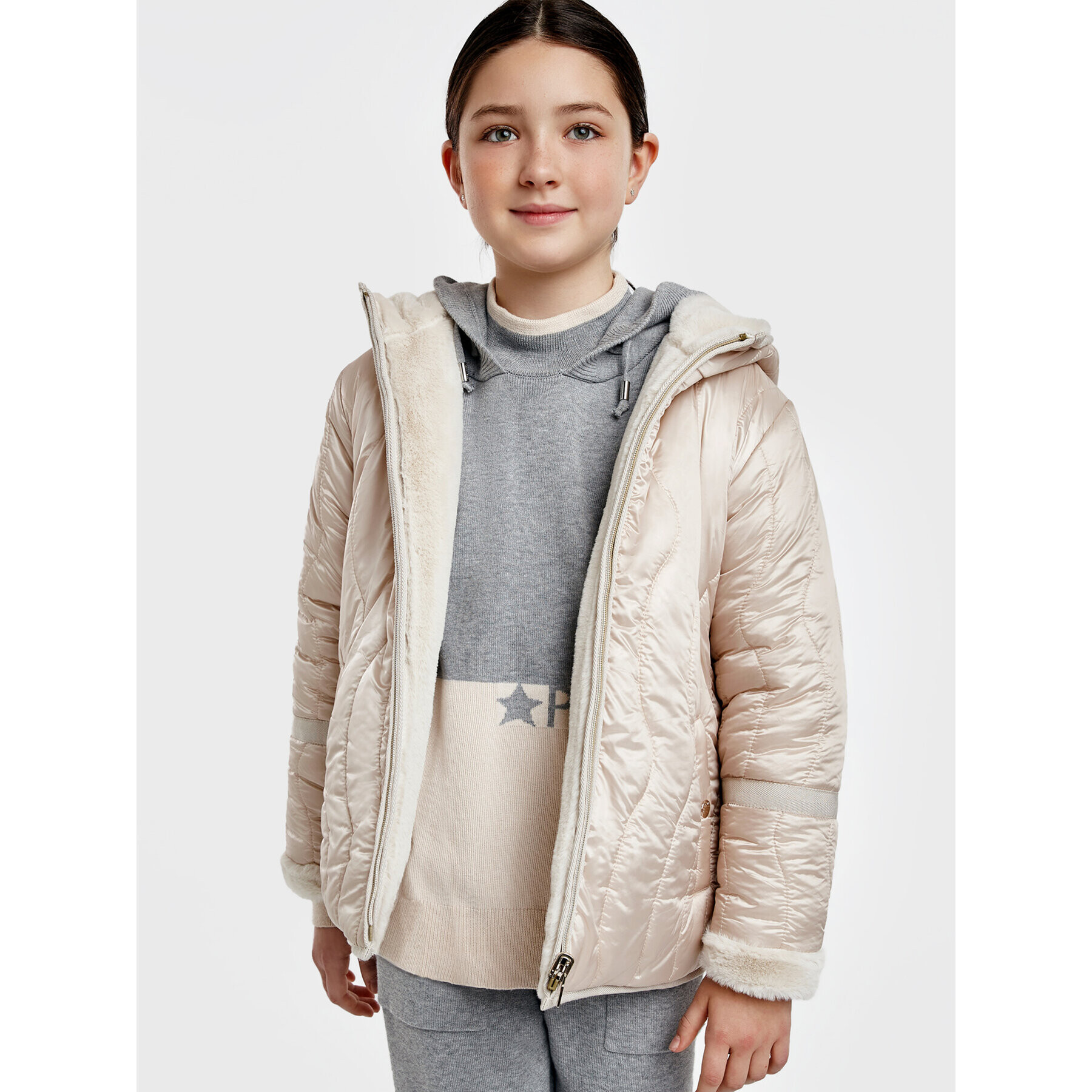 Mayoral Зимно яке 7484 Бежов Regular Fit - Pepit.bg