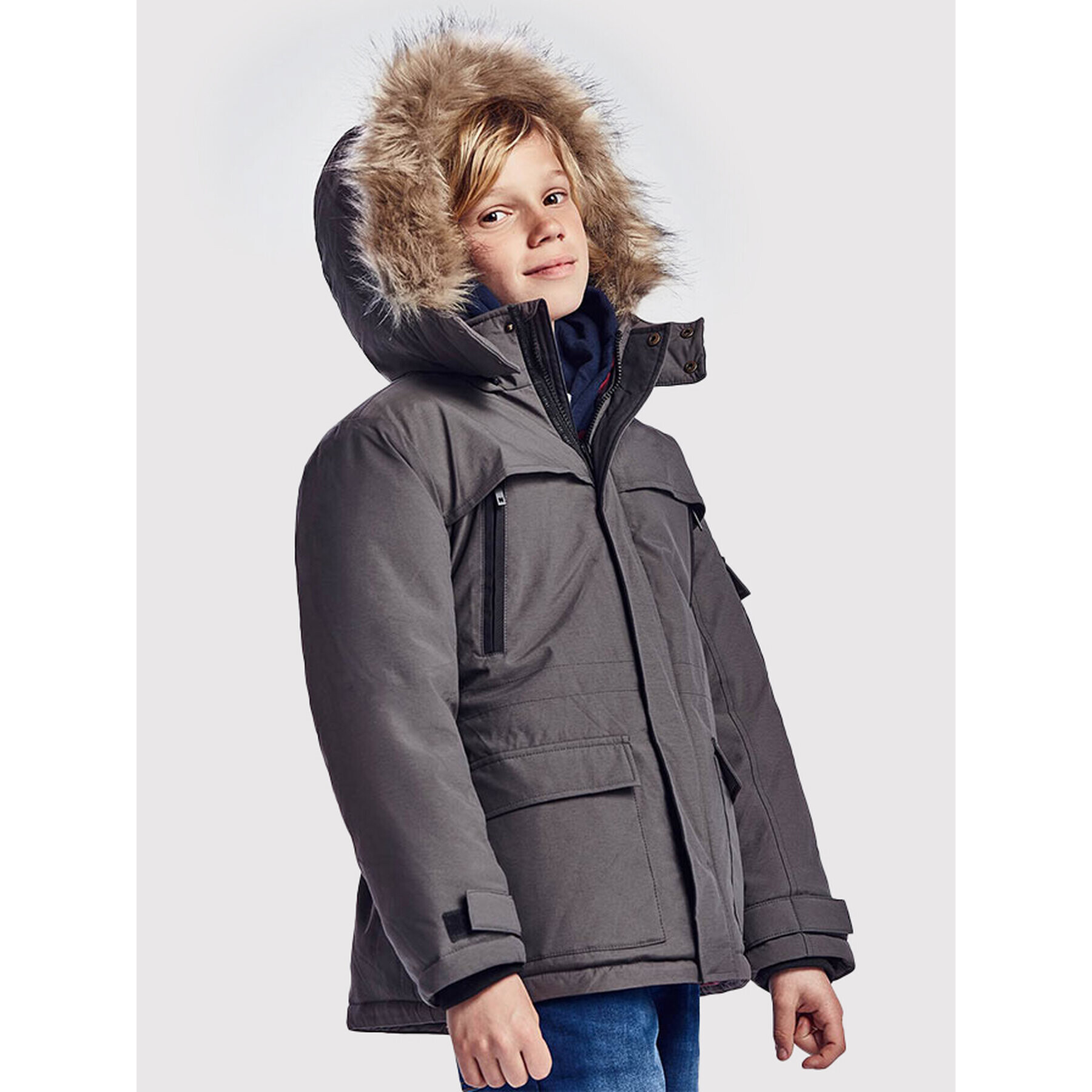Mayoral Зимно яке 7412 Сив Regular Fit - Pepit.bg