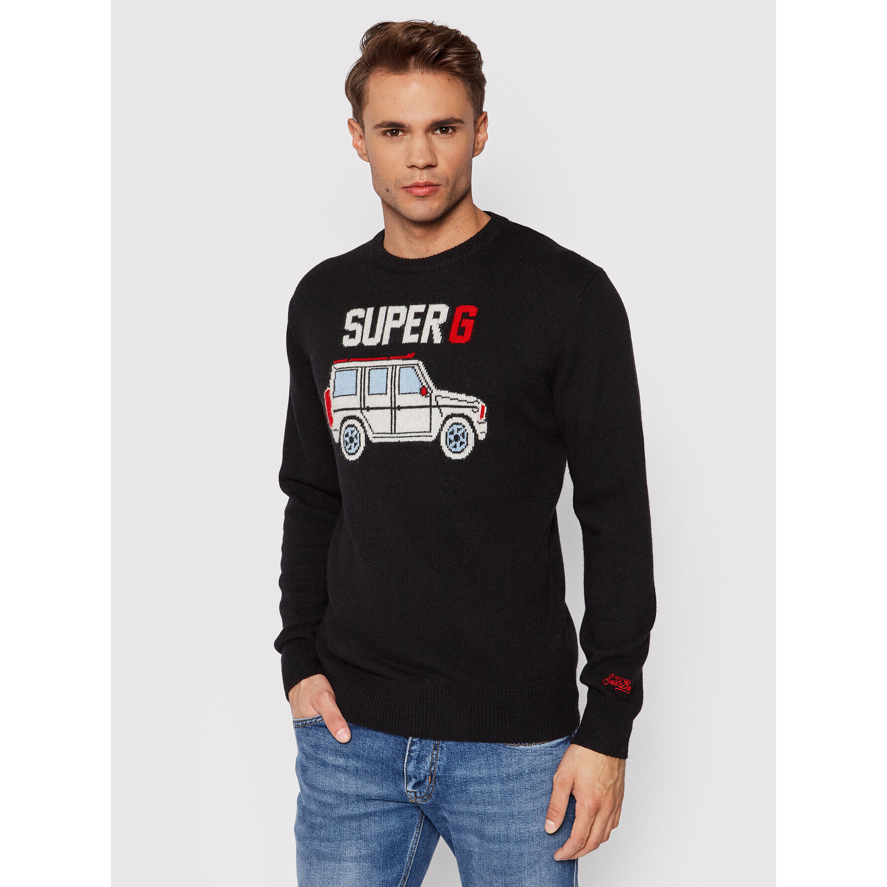 MC2 Saint Barth Пуловер Heron HER0001 SUPG00 Черен Regular Fit - Pepit.bg