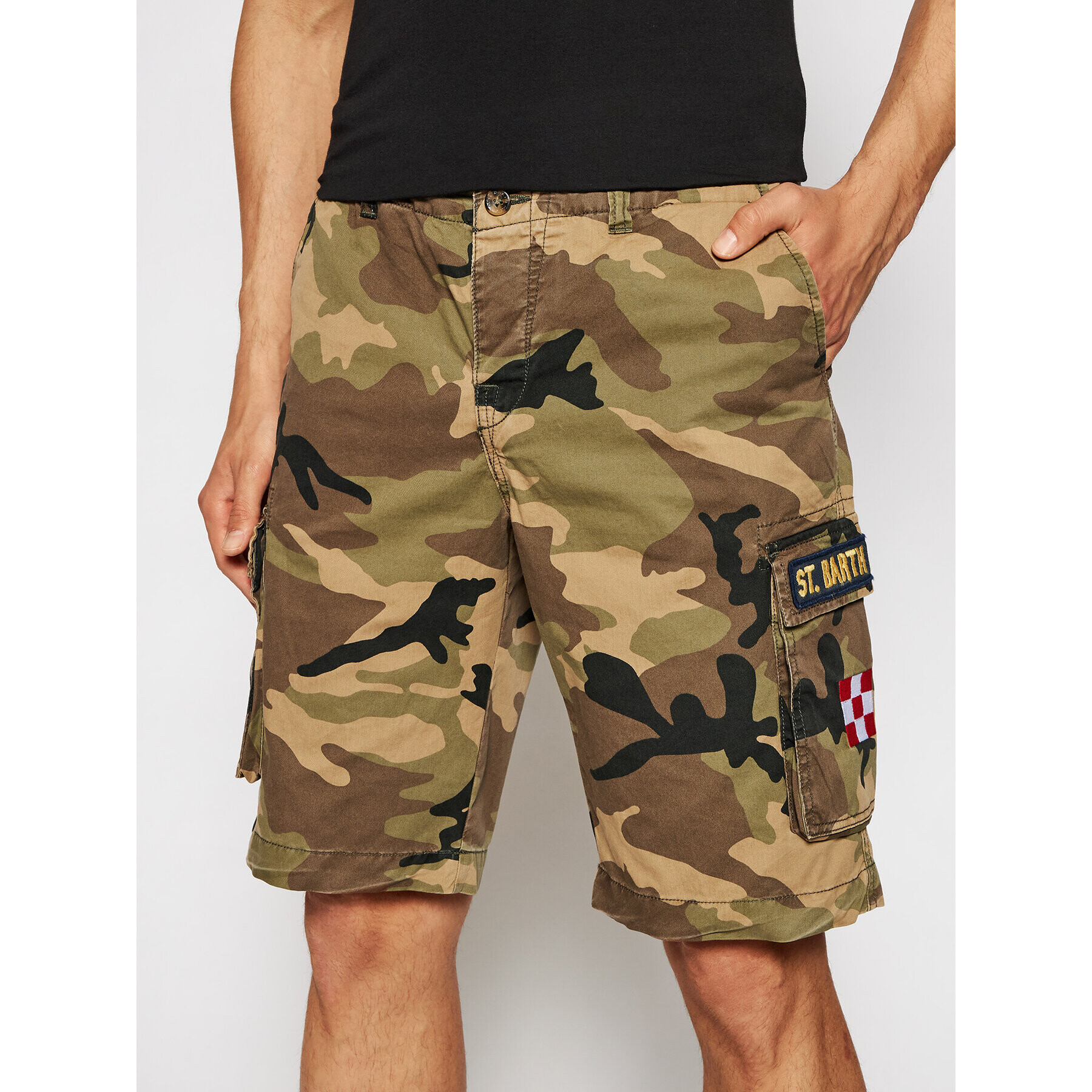 MC2 Saint Barth Шорти от плат Freeport FREE001 Зелен Regular Fit - Pepit.bg