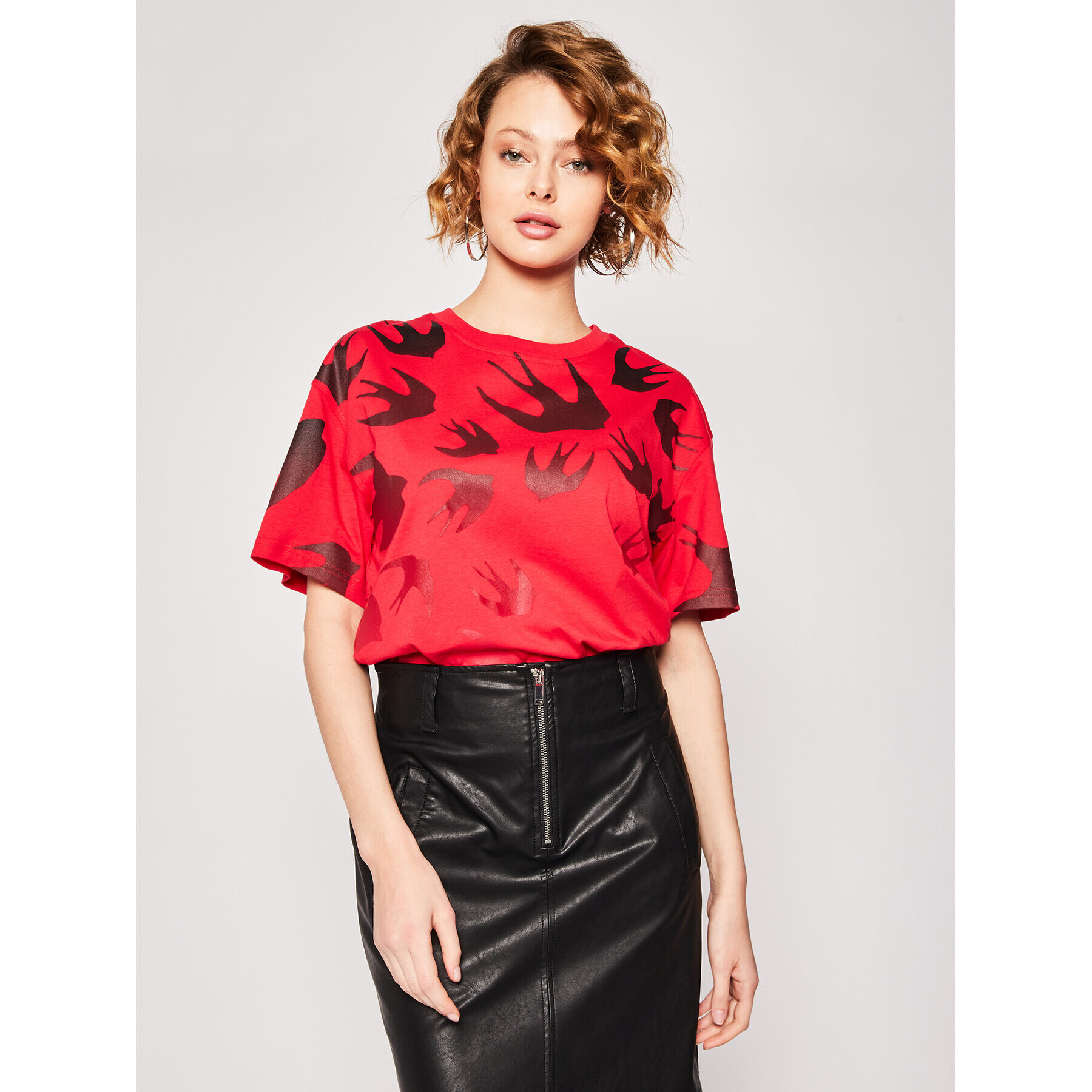 MCQ Alexander McQueen Тишърт 583305 ROT43 6109 Червен Regular Fit - Pepit.bg