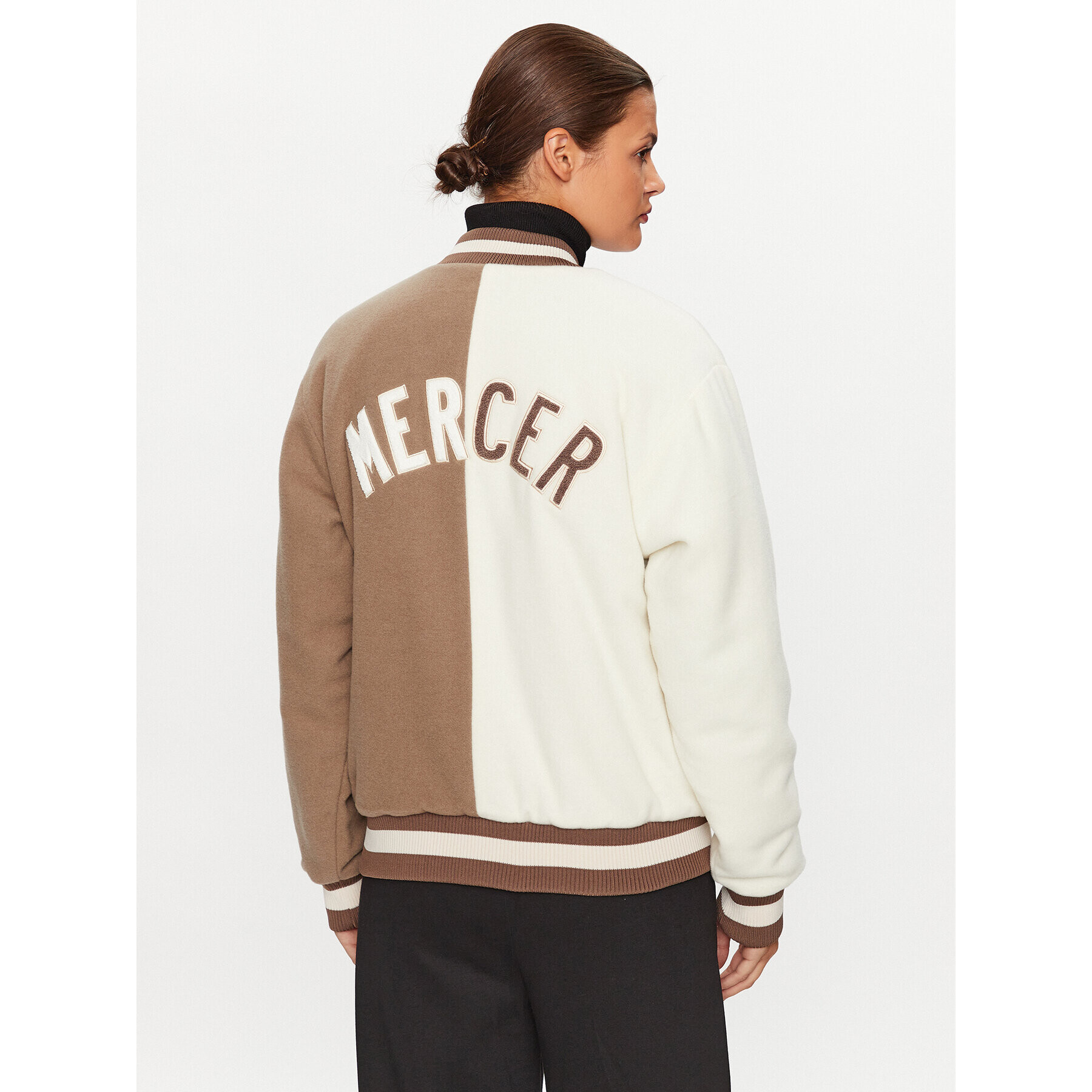 Mercer Amsterdam Яке бомбър Unisex The All Out Varsity MEAP231007 Бежов Regular Fit - Pepit.bg