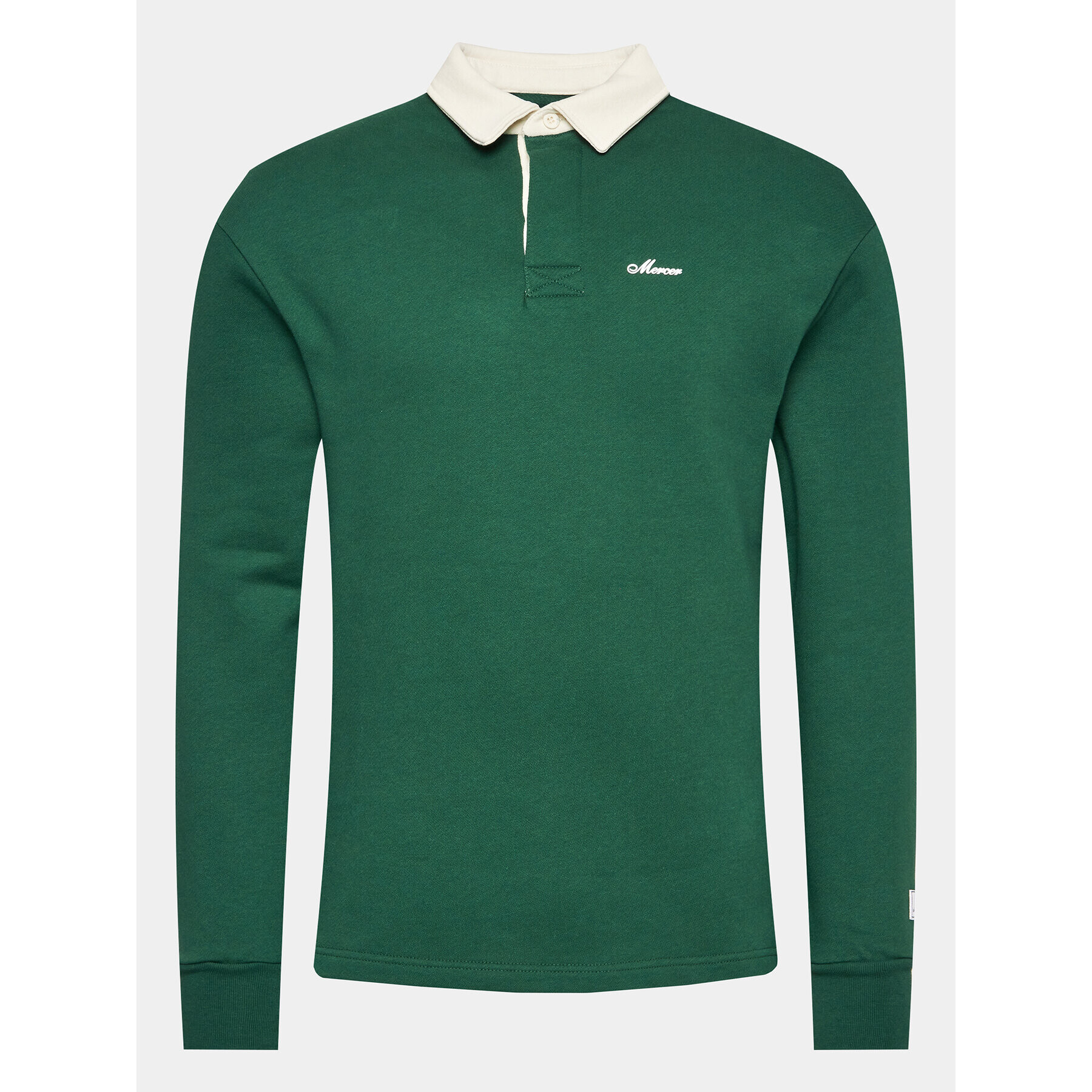 Mercer Amsterdam Тениска с яка и копчета Unisex The Rugby MEAP231022 Зелен Regular Fit - Pepit.bg