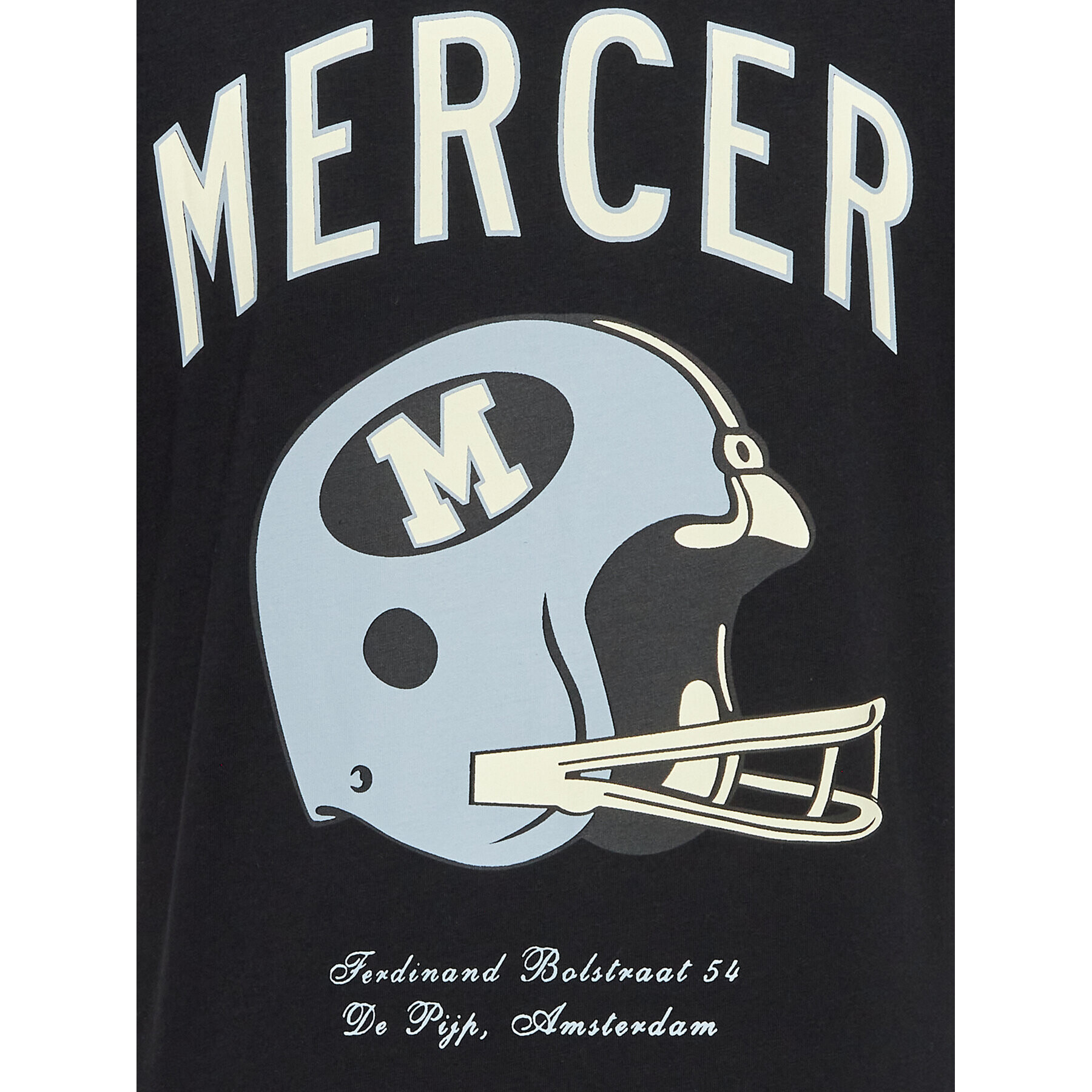 Mercer Amsterdam Тишърт Unisex The Helmet MEAP231020 Черен Regular Fit - Pepit.bg