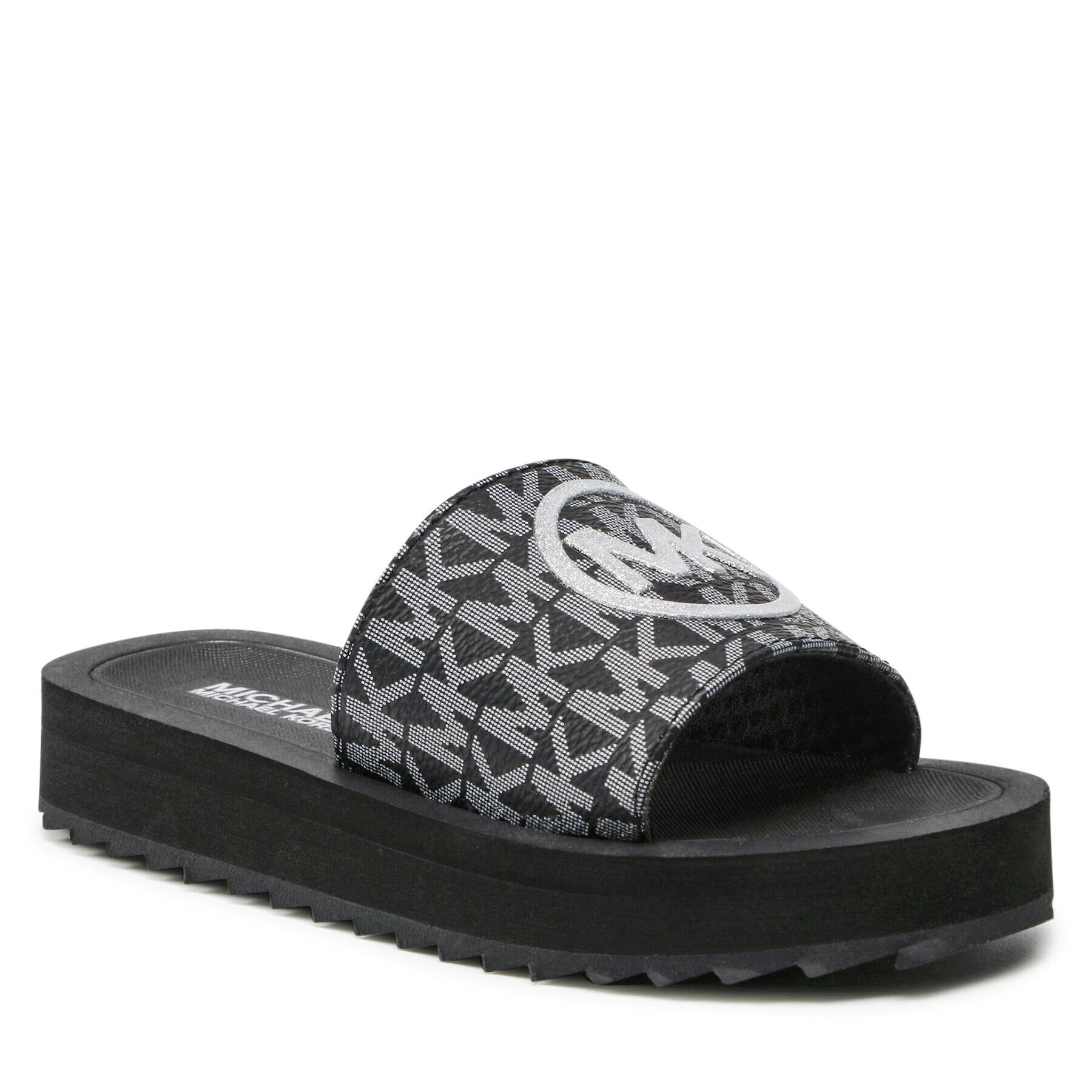 MICHAEL KORS KIDS Чехли Eli Stacked Monogram MK100326 Черен - Pepit.bg