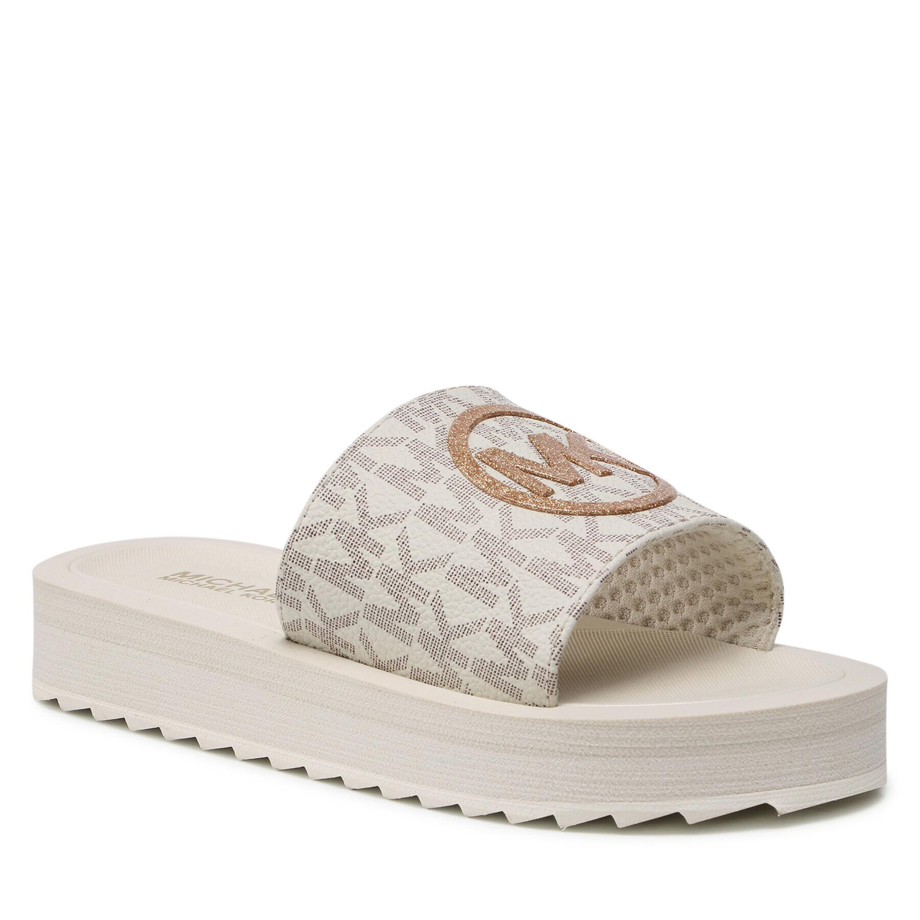 MICHAEL KORS KIDS Чехли Eli Stacked Monogram MK100414 Бежов - Pepit.bg