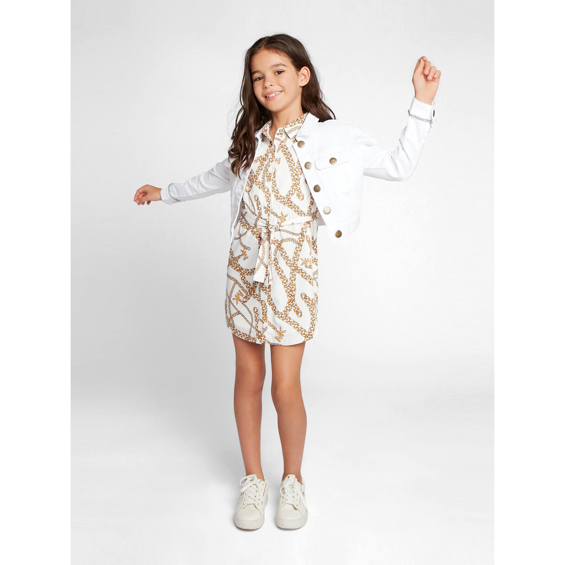 MICHAEL KORS KIDS Дънково яке R16126 S Бял Regular Fit - Pepit.bg