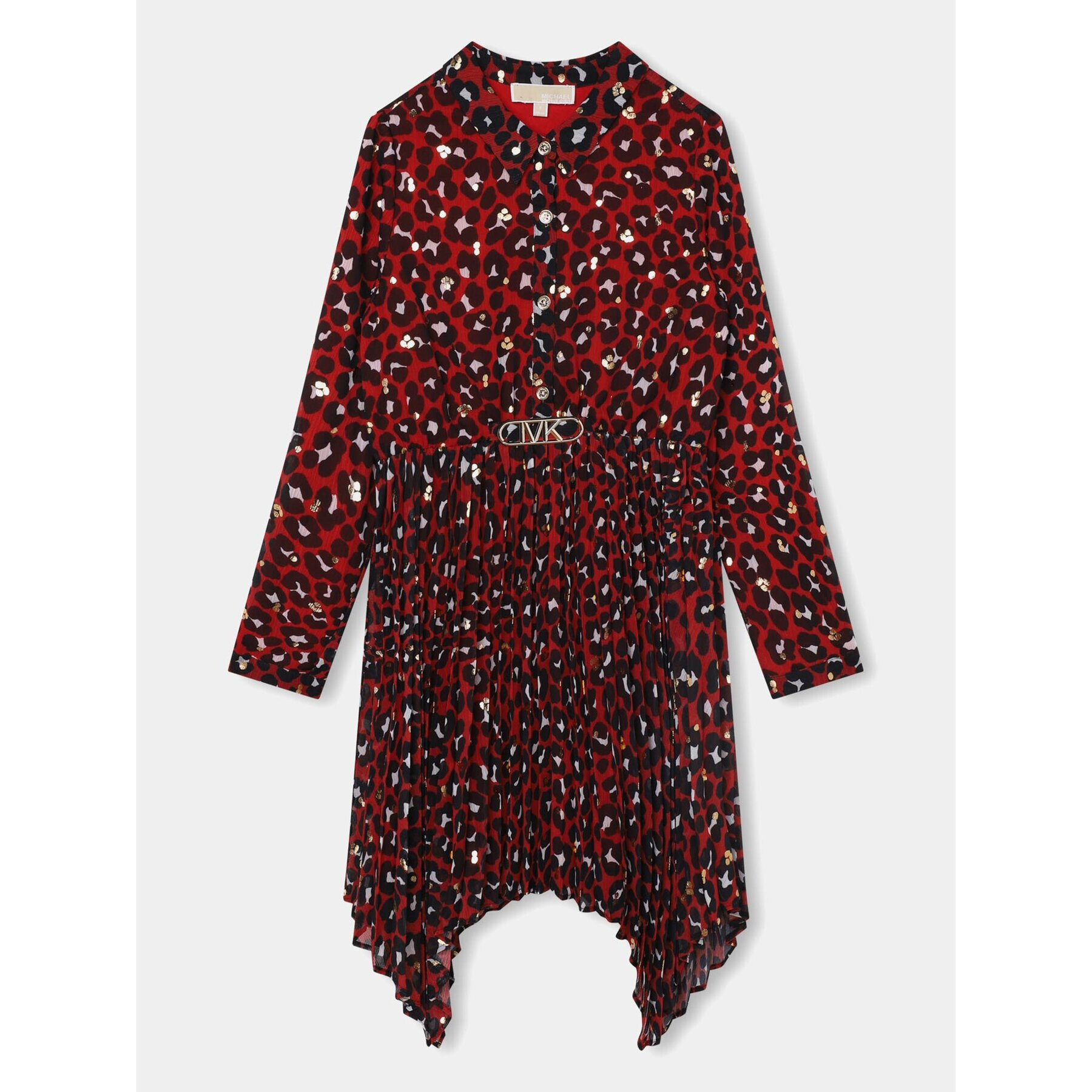 MICHAEL KORS KIDS Рокля тип риза R12175 Червен Regular Fit - Pepit.bg