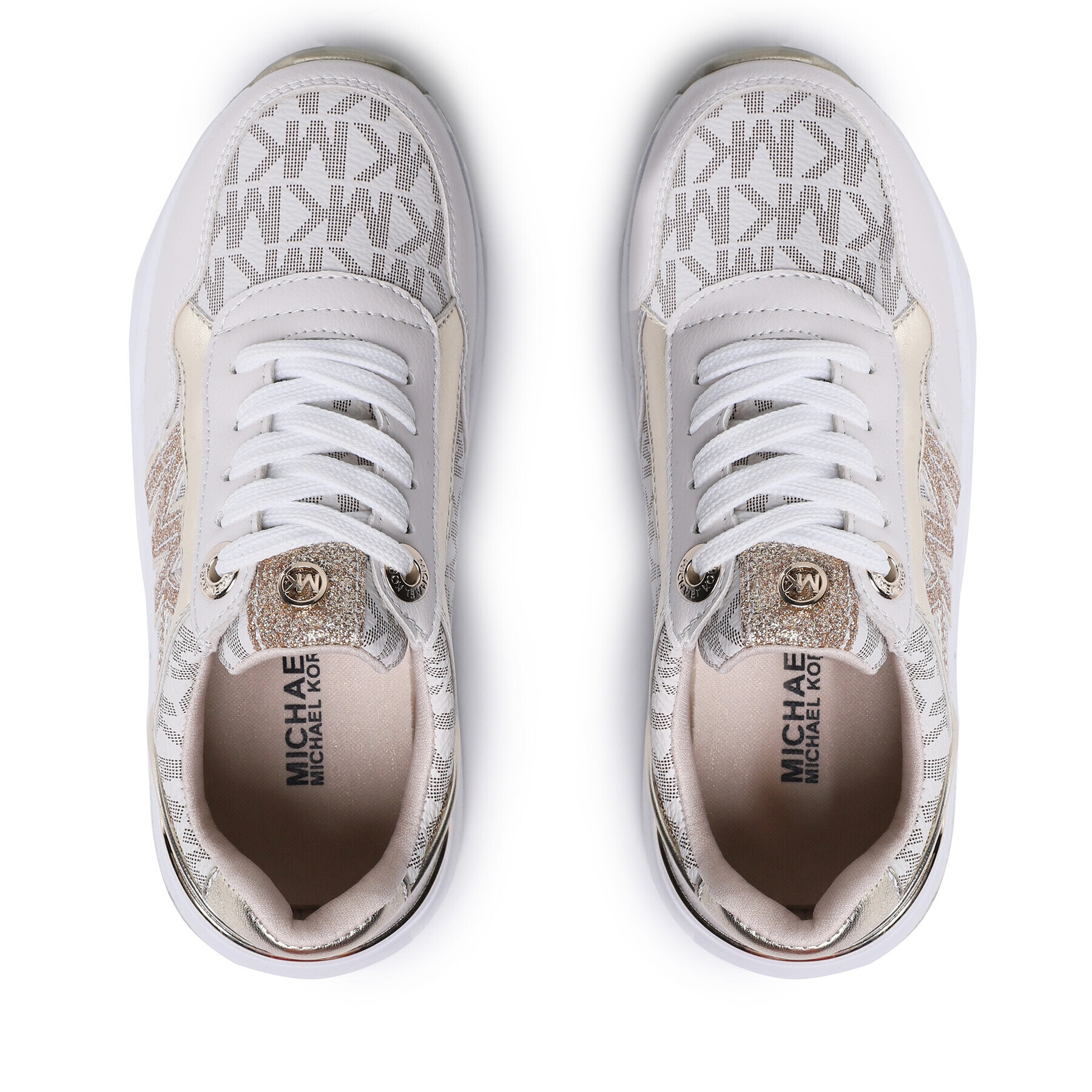 MICHAEL KORS KIDS Сникърси Cosmo Maddy MK100678C Екрю - Pepit.bg