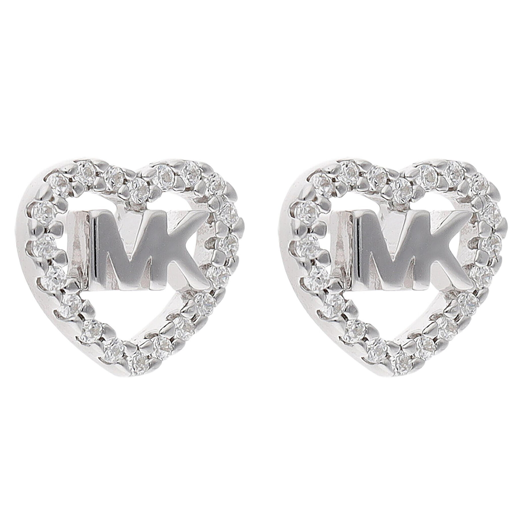 Michael Kors Обици Logo Heart Stud MKC1243AN040 Сребрист - Pepit.bg