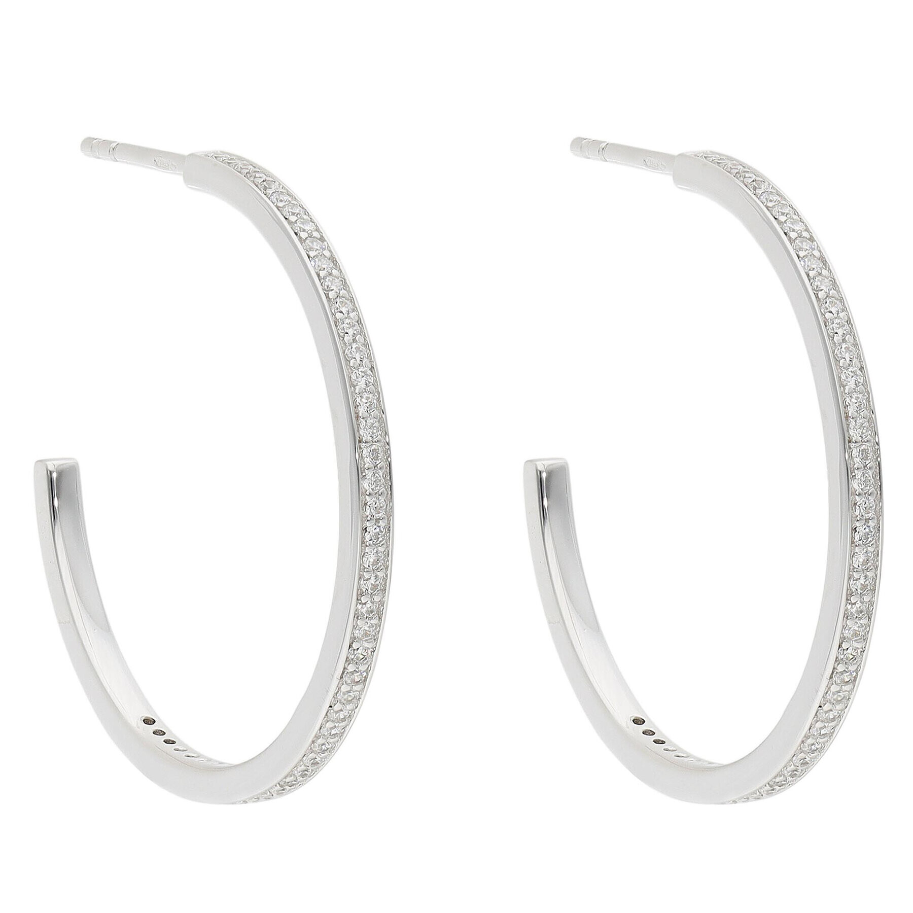 Michael Kors Обици Pave Thin Hoop Сребрист - Pepit.bg