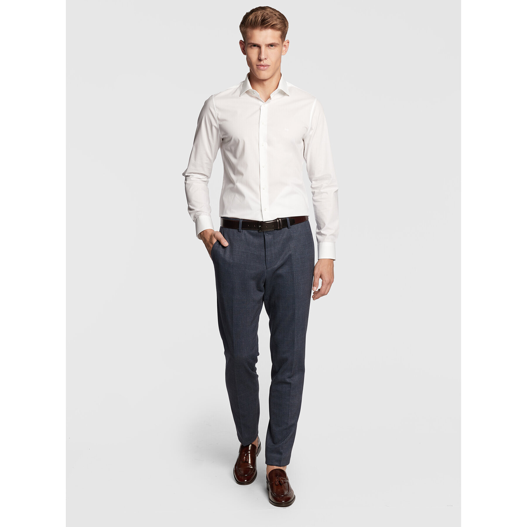 Michael Kors Риза MD0MD90425 Бял Slim Fit - Pepit.bg