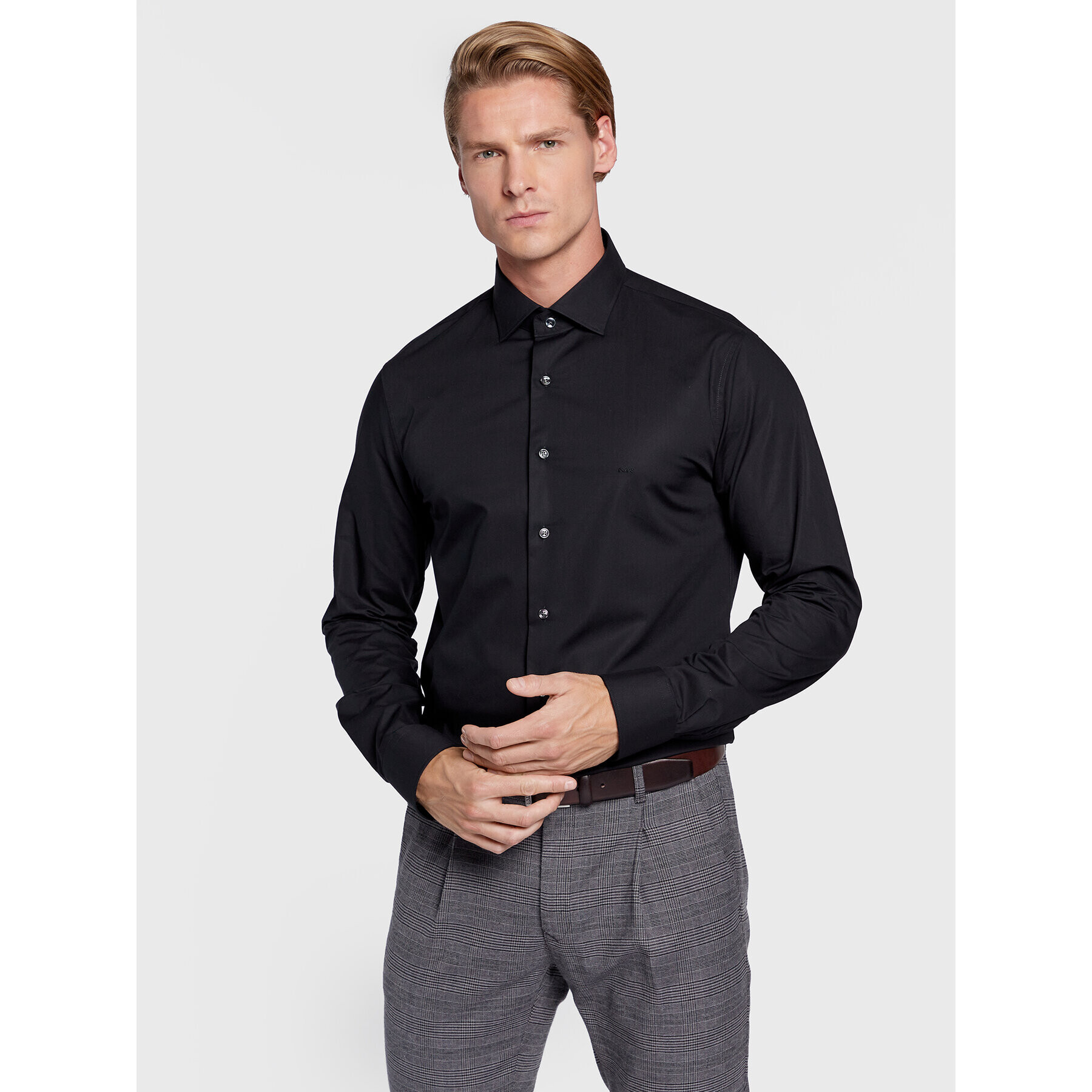 Michael Kors Риза MD0MD90425 Черен Slim Fit - Pepit.bg