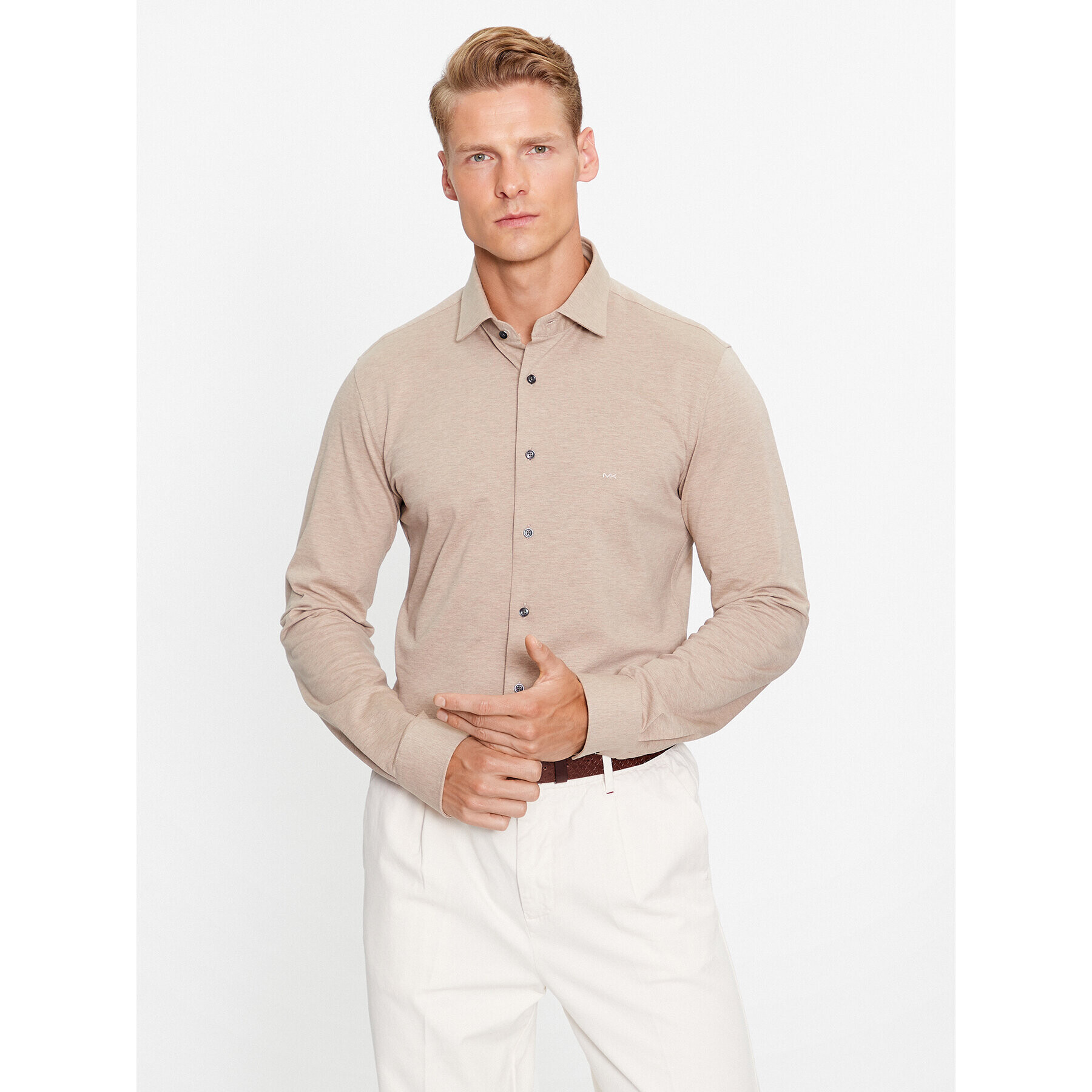 Michael Kors Риза MD0MD91392 Бежов Slim Fit - Pepit.bg